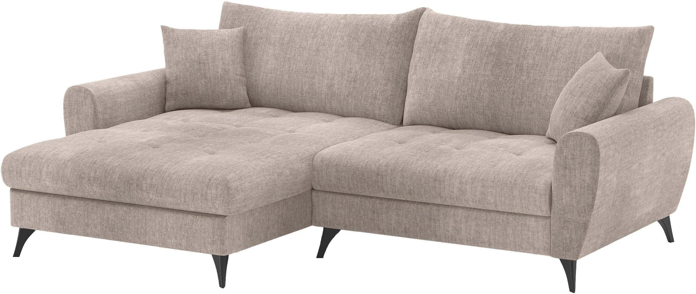 Mr. Couch Hoekbank Blackburn II, L-vorm Met koudschuimvering tot 140 kg belastbaar beige, hoekbanken, 246 cm