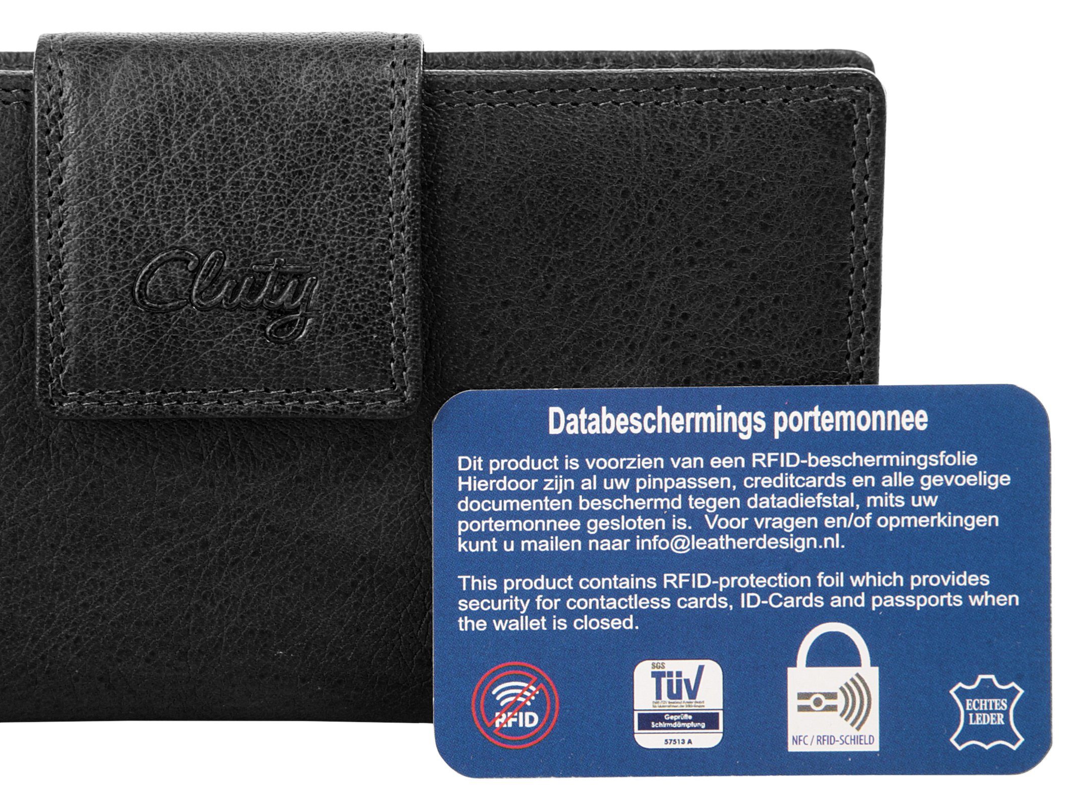 Cluty Portemonnee echt leder