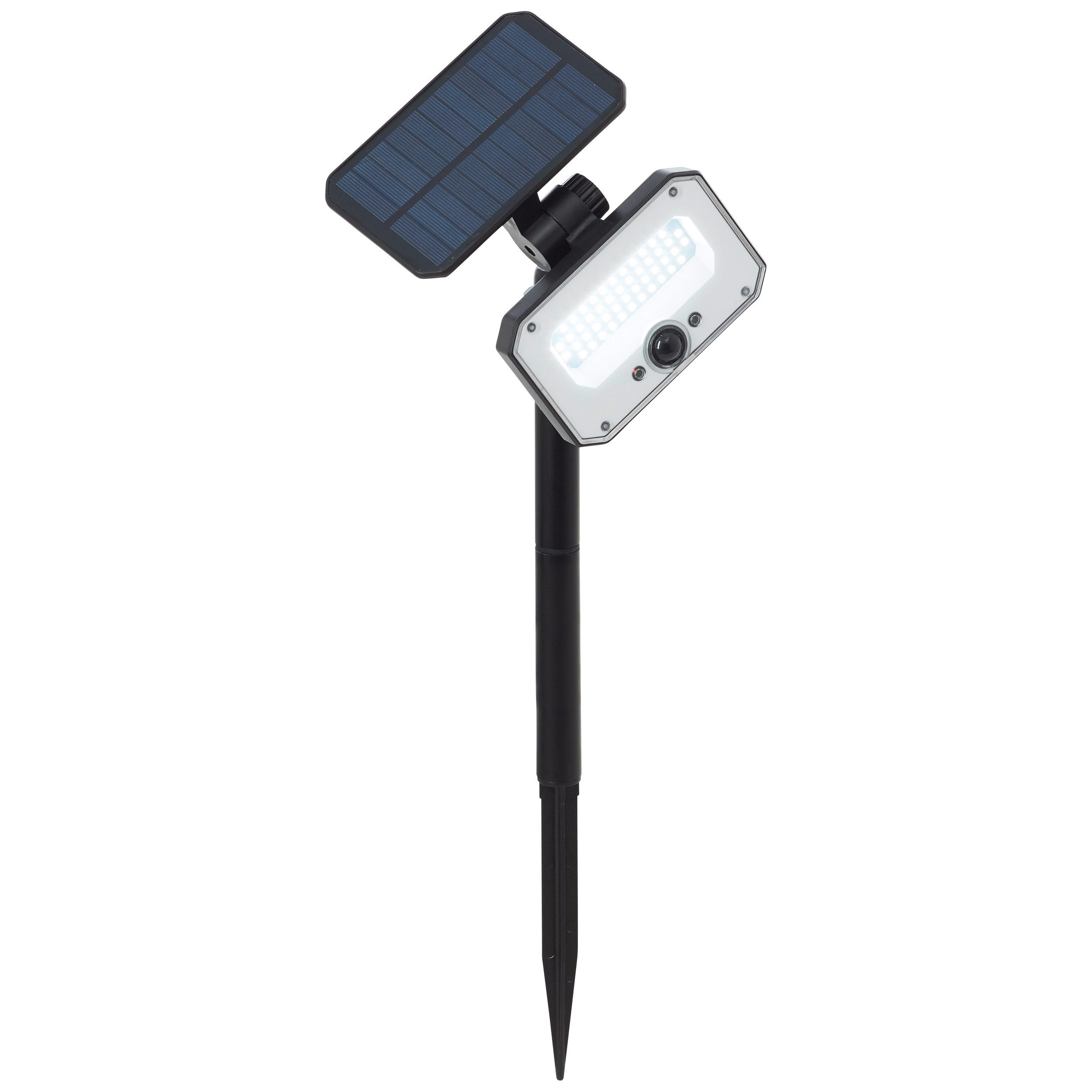 Brilliant Leuchten Led-tuinlamp JOPLIN LED buitenpriklamp, solar, 54 cm, 1100 lm, 4100 K, zwart (1 stuk)