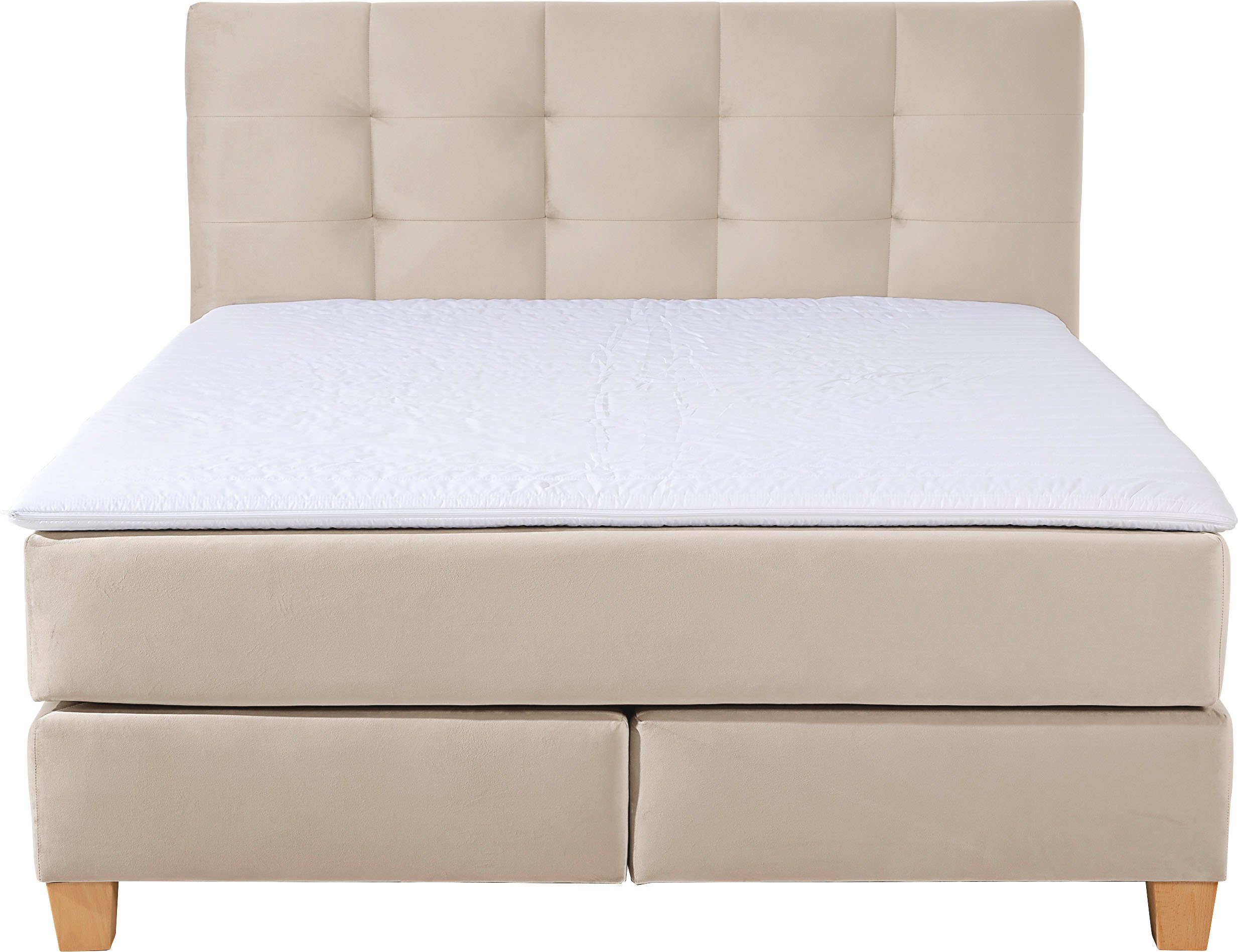 Home affaire Boxspring Moulay incl. topmatras, in extra lang 220 cm, 3 hardheden, ook in h4