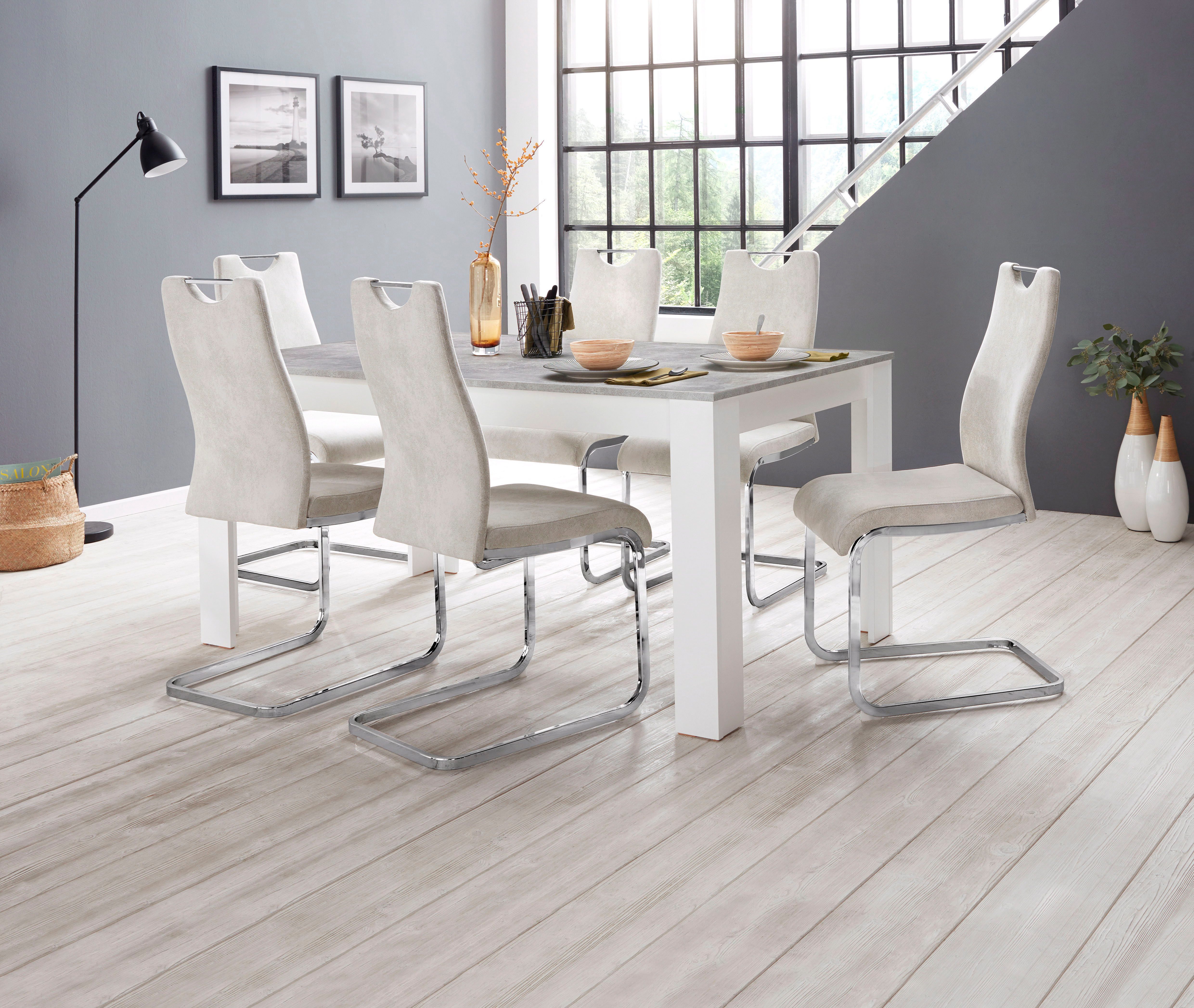 Home affaire Eethoek Milano 4 stoelen en 1 tafel (set, 5-delig)