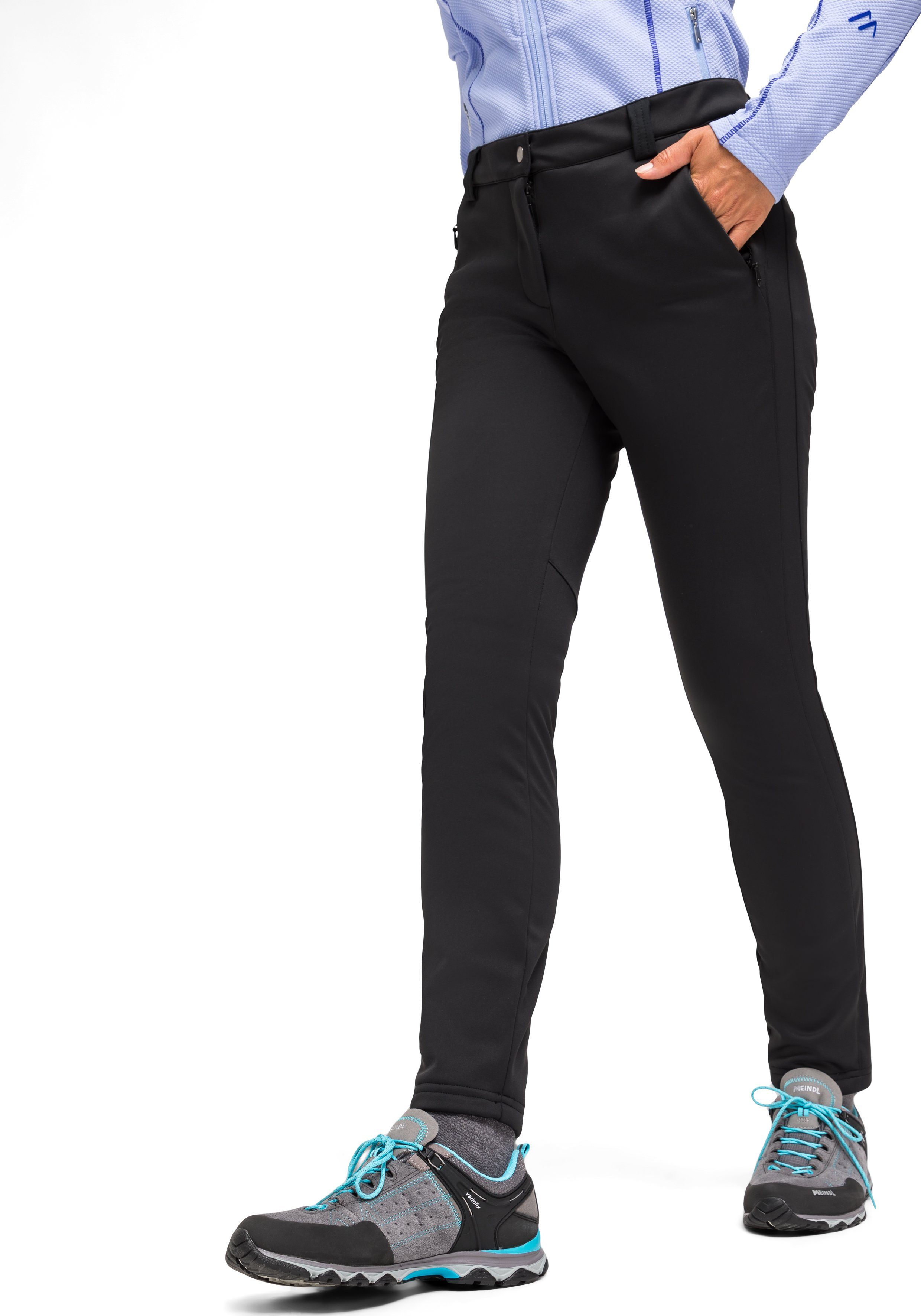 Maier Sports Softshell-broek Lapilli W Dames outdoorbroek, ademend en winddicht, slim fit