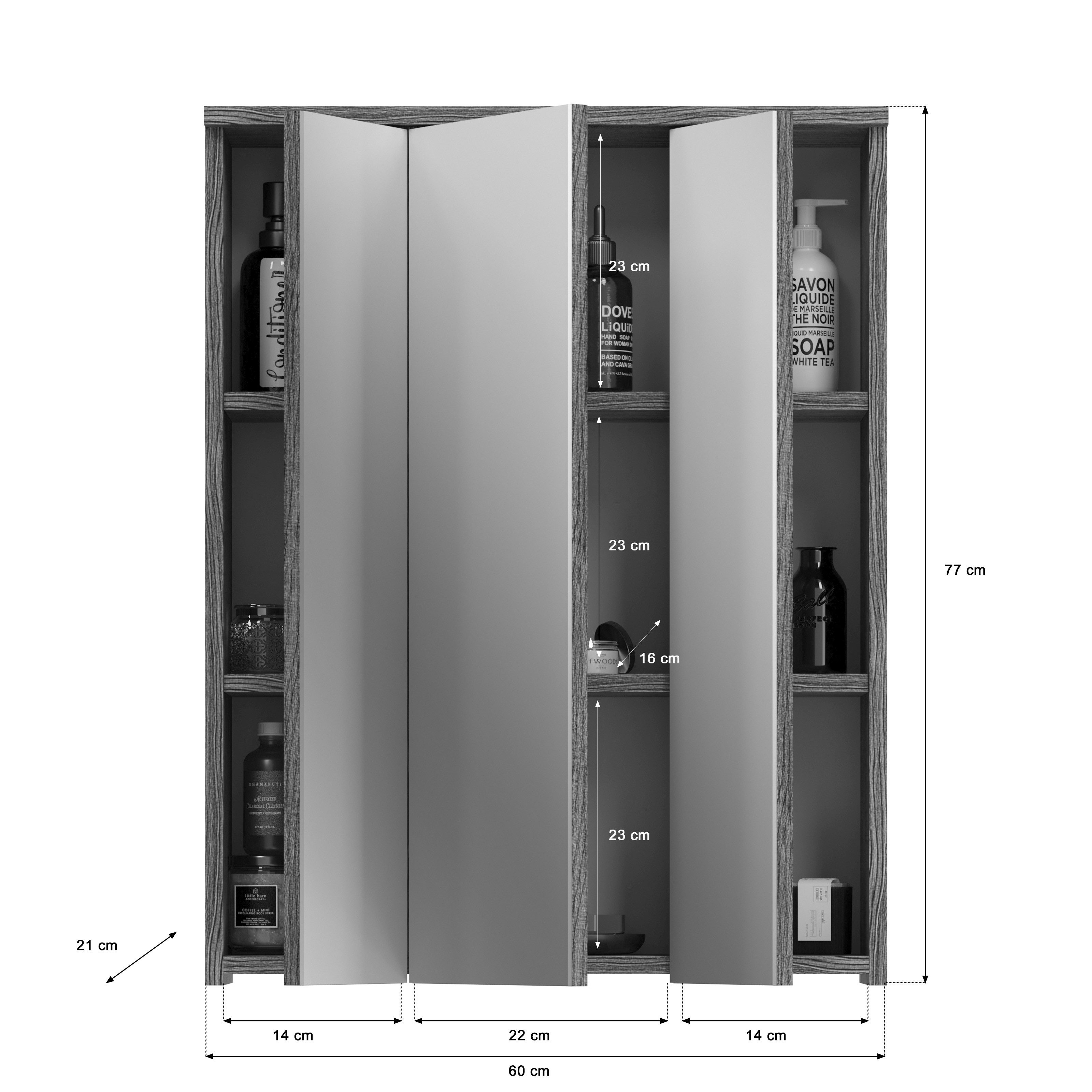 welltime Badmeubelset LUCCA, 4-delig, TOPSELLER!, MDF hoogglansfront, bestaande uit: (set, 4 stuks)