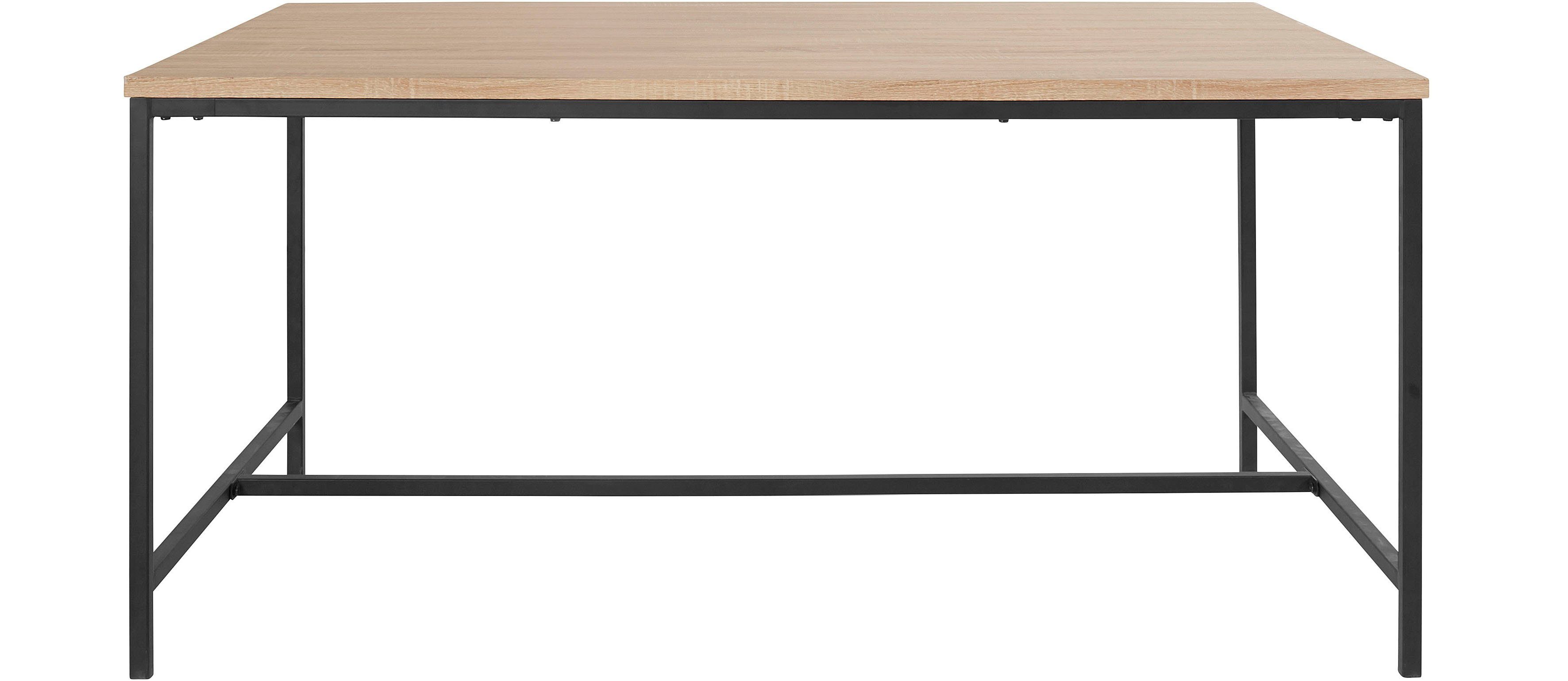 andas Eettafel Vadum met tafelblad in een hout-look en voelbare structuur, hoogte 76 cm (1 stuk) eettafels maat 160 cm x 76 cm x 90 cm beige