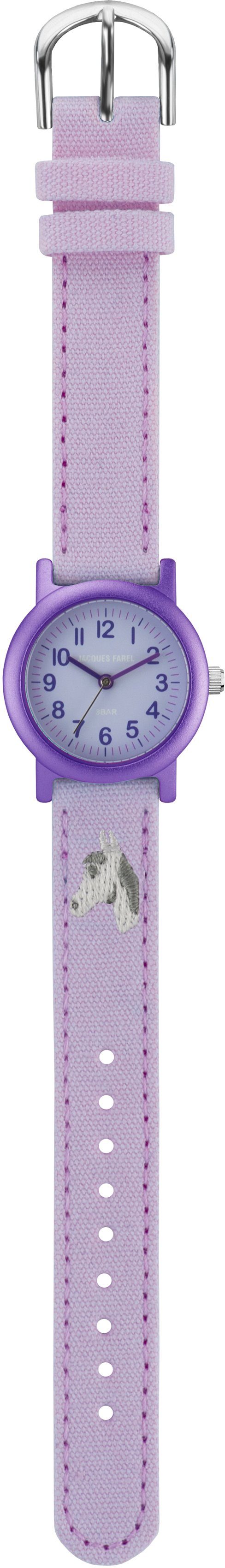 Jacques Farel Kwartshorloge ORG 8820, paardenhorloge Horloge, kinderhorloge, meisjeshorloge, paarden, ideaal ook als cadeau