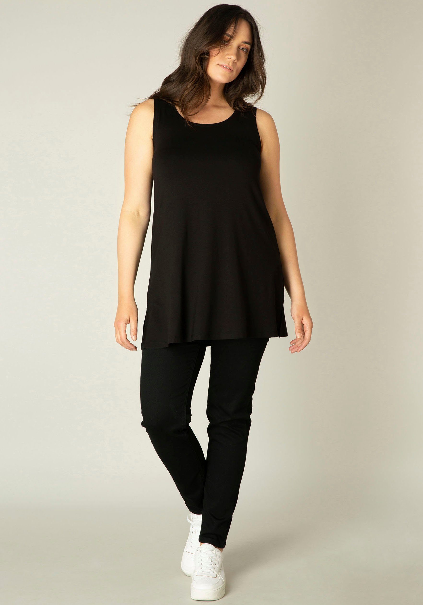 Base Level Curvy Lang shirt Abbigale Iets uitlopende A-lijn
