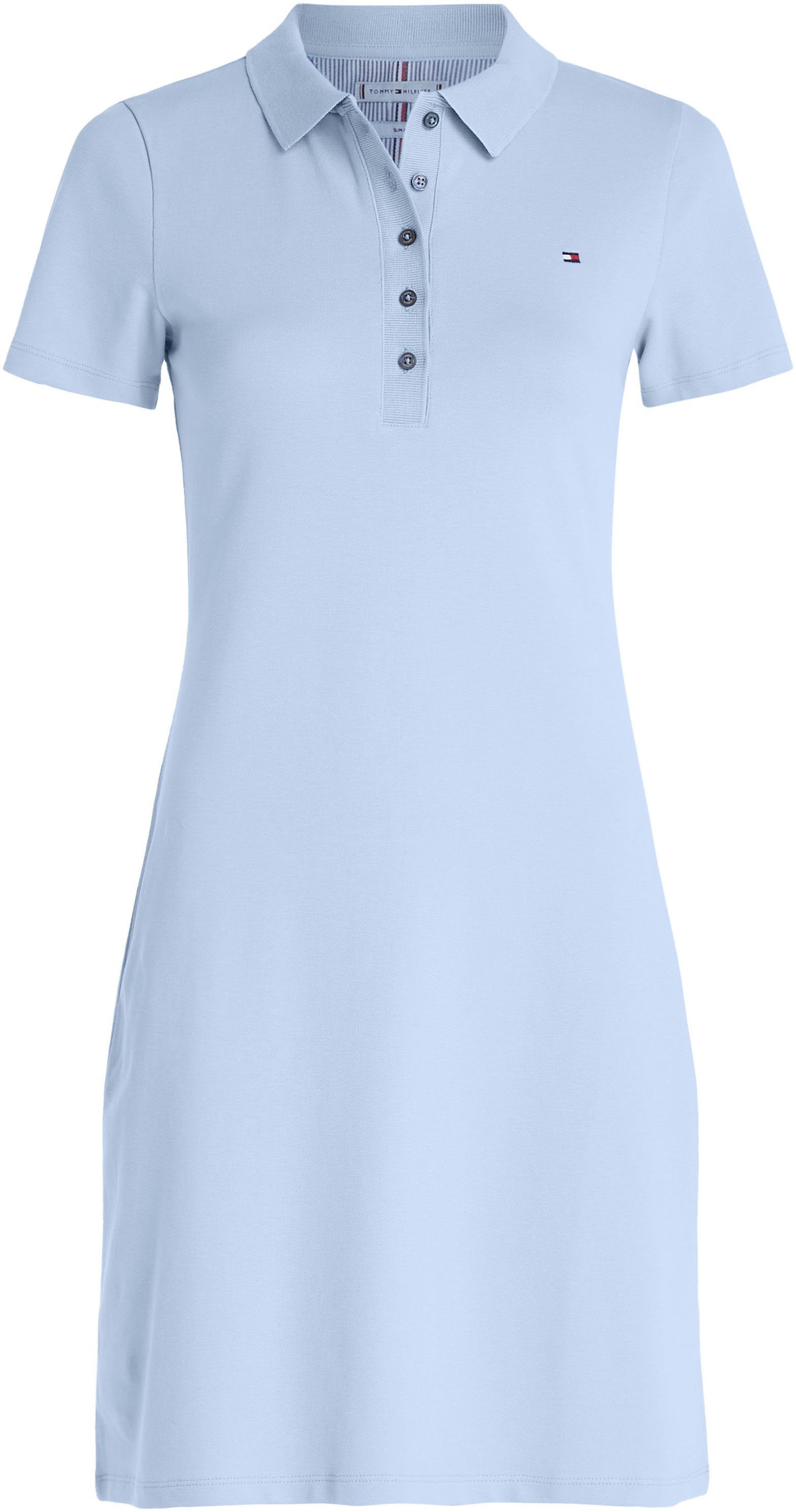 Tommy Hilfiger Polojurk 1985 SLIM PIQUE POLO DRESS SS met subtiele logo-borduurwerk op de borst
