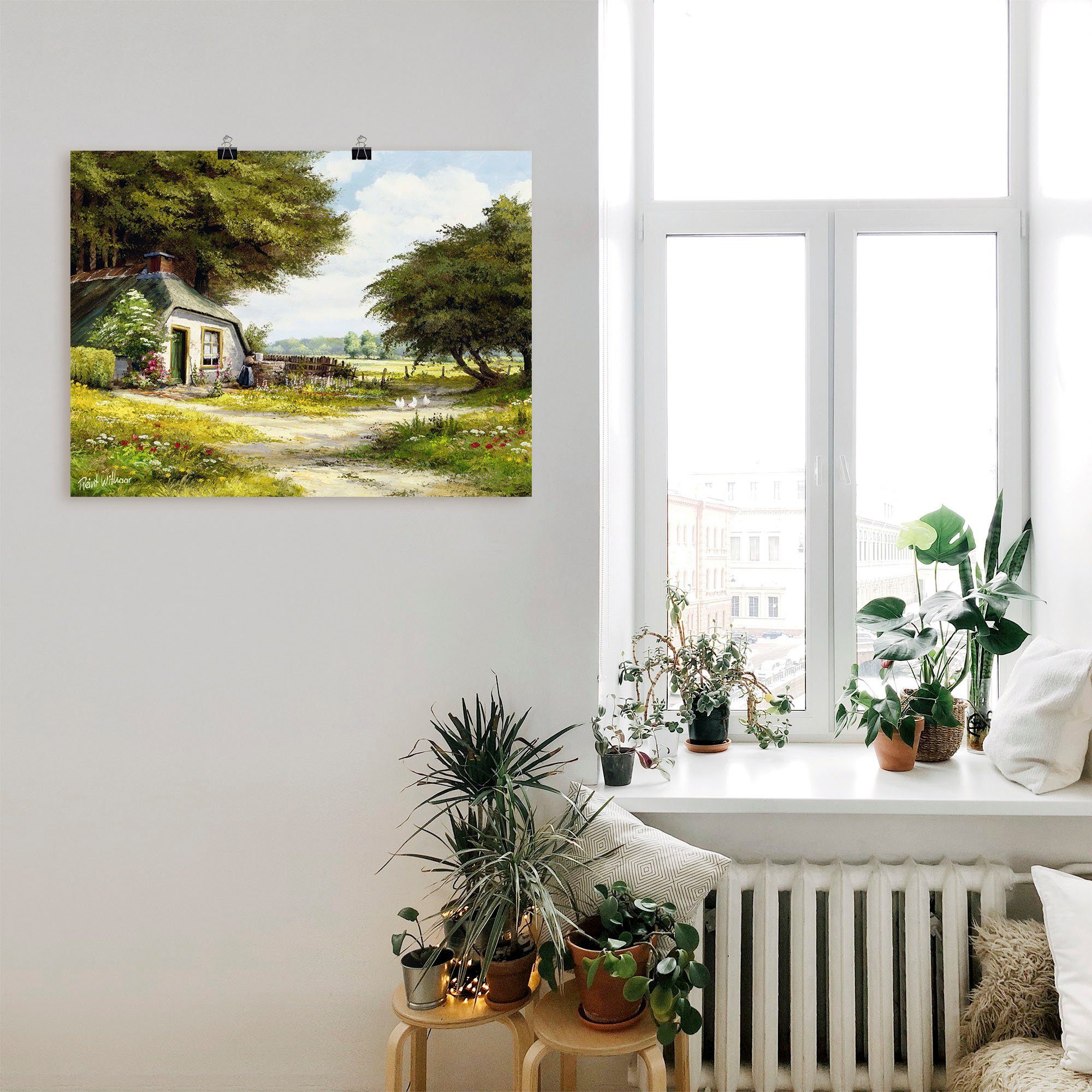 Artland Artprint Boerderij als artprint op linnen, poster in verschillende formaten maten