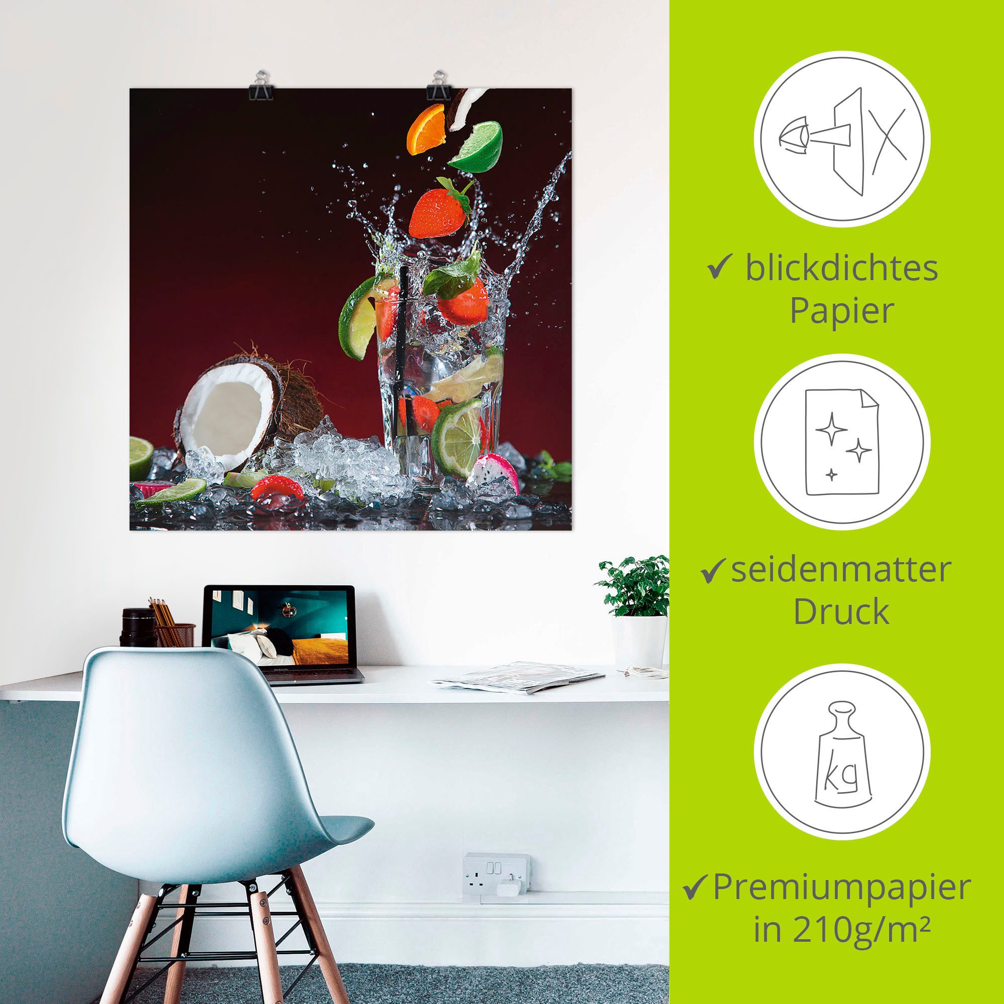 Artland Poster Verse fruitcocktail II als artprint op linnen, muursticker of poster in verschillende maten