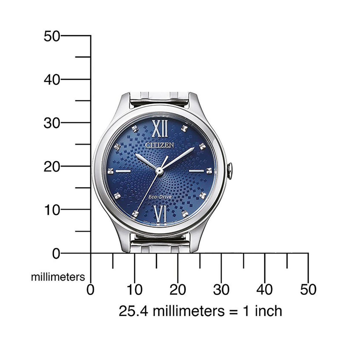 Citizen Solarhorloge EM0500-73L Horloge, dameshorloge, analoog, stalen armband