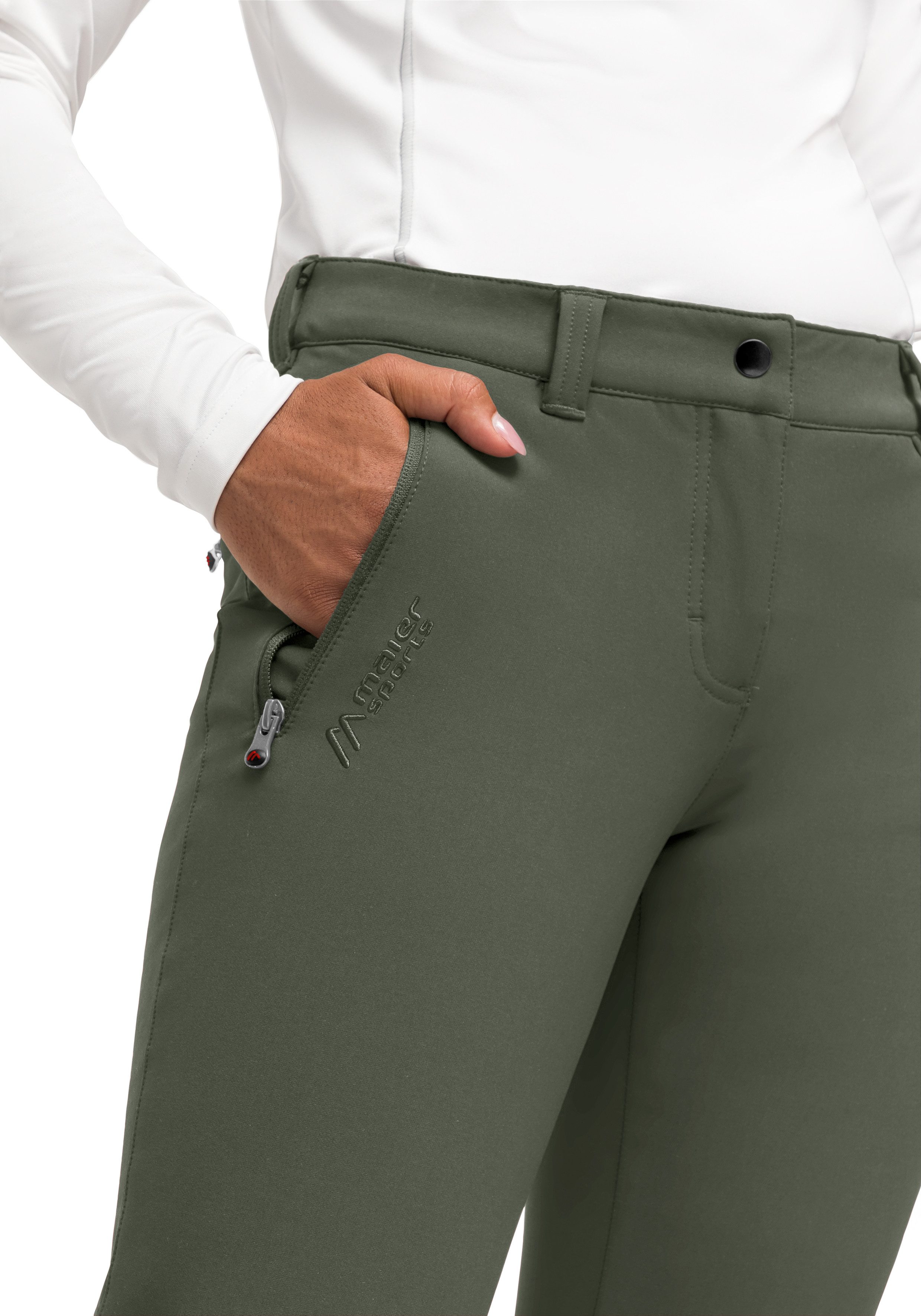 Maier Sports Functionele broek Helga slim warme dames outdoorbroek, robuuste wandelbroek, slim fit