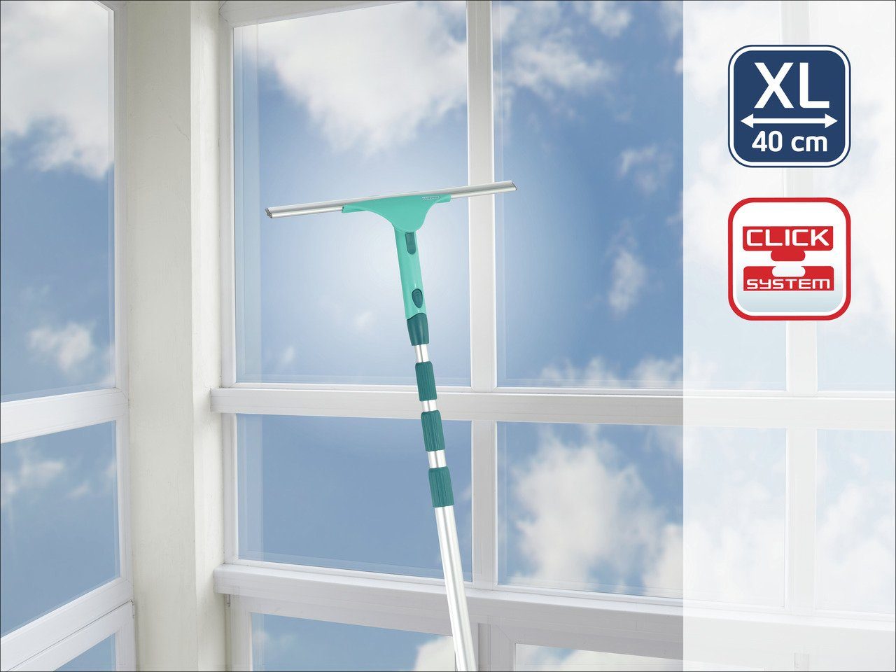 Nettoyeur Douche Leifheit Micro Duo Telescope - Manche Télescopique 90-150cm, Tête 360°