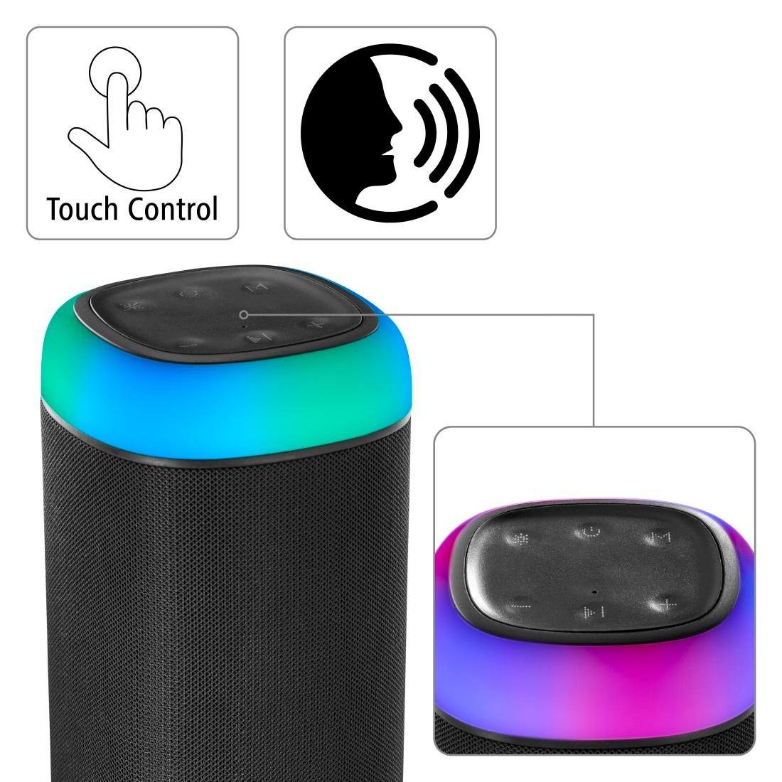 Hama Bluetooth luidspreker Bluetooth box led 30 W Xtra bas 360ᵒ geluid, waterdicht volgens IPX4
