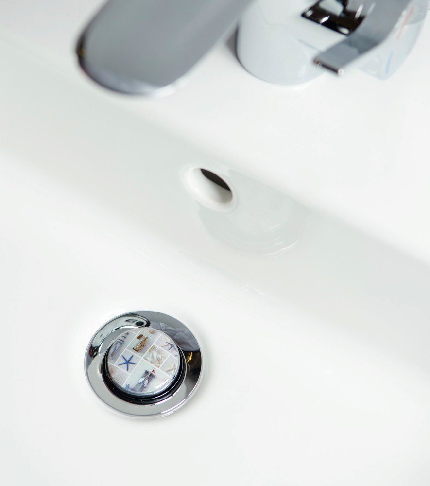 Sanilo Set badkameraccessoires ZEEBRIES bestaand uit toiletzitting, badmat en wastafelplug (complete set, 3-delig)