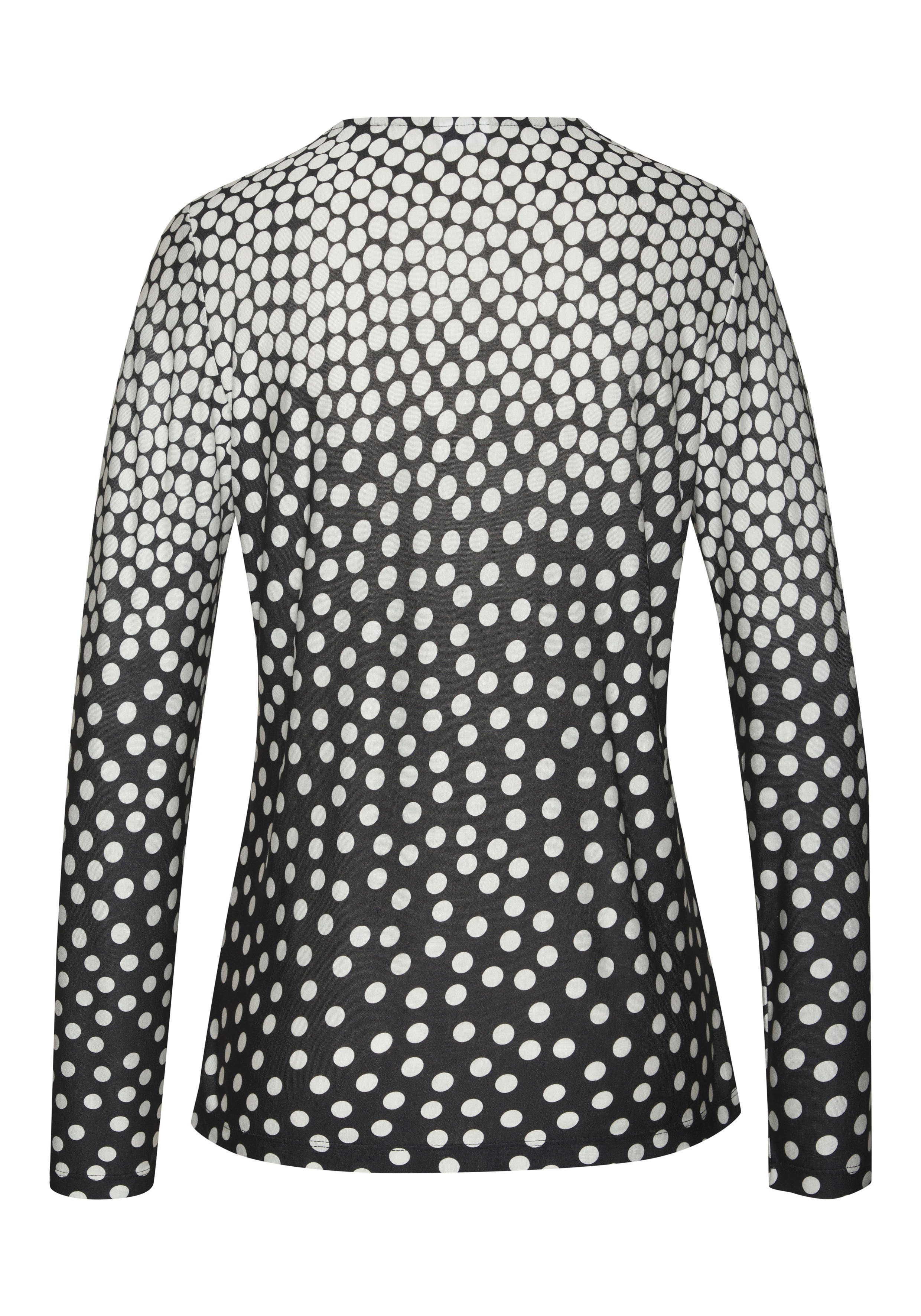 Lascana Shirt met lange mouwen met kleine uitsnijding, jersey-shirt, stippen-print