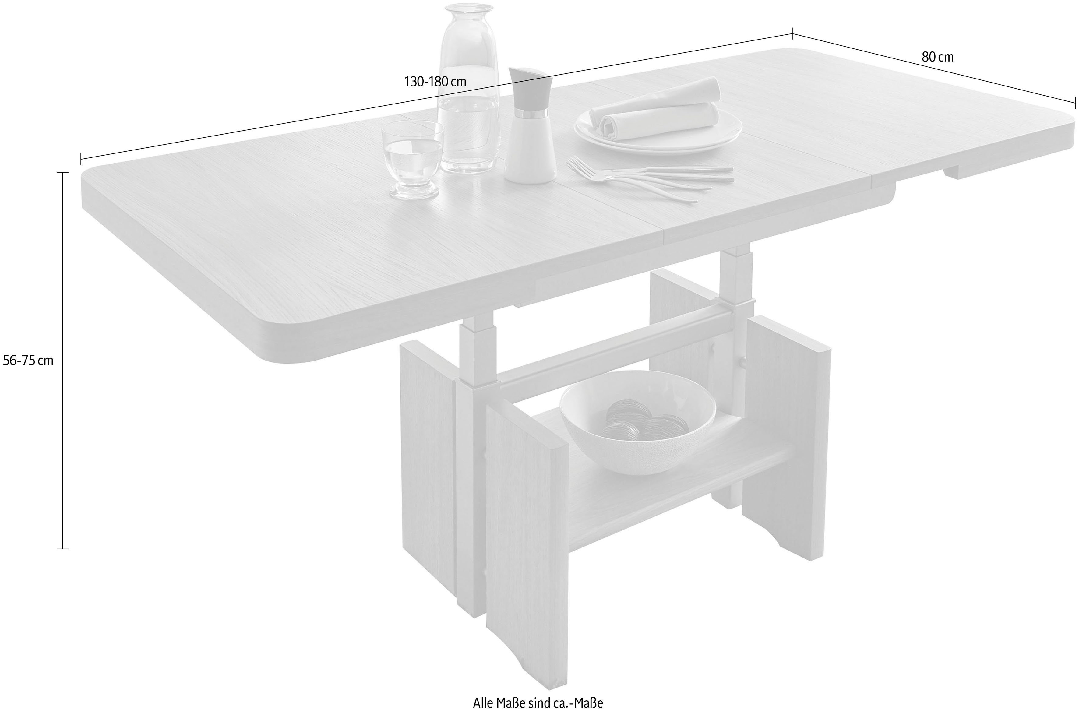 Vierhaus Salontafel Kiya Plaat met echt hout gefineerd, wangen en planchet, gefineerd
