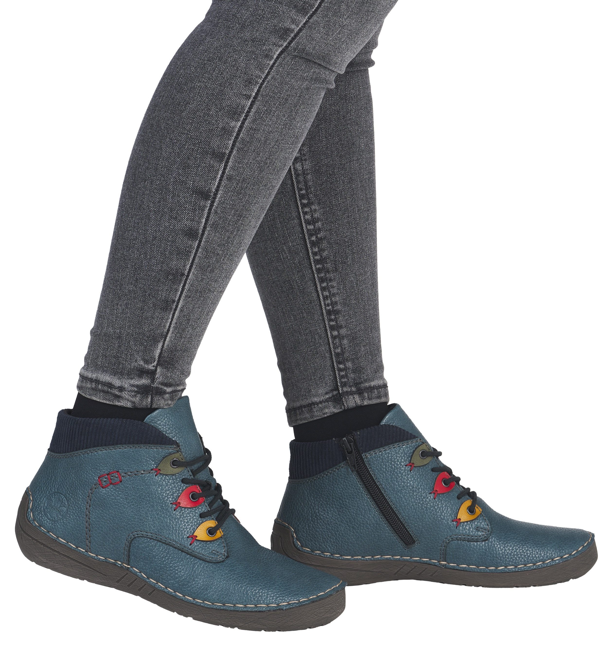 Rieker Veterschoenen Enkellaarsjes, casual boots, high top sneaker met binnenritssluiting