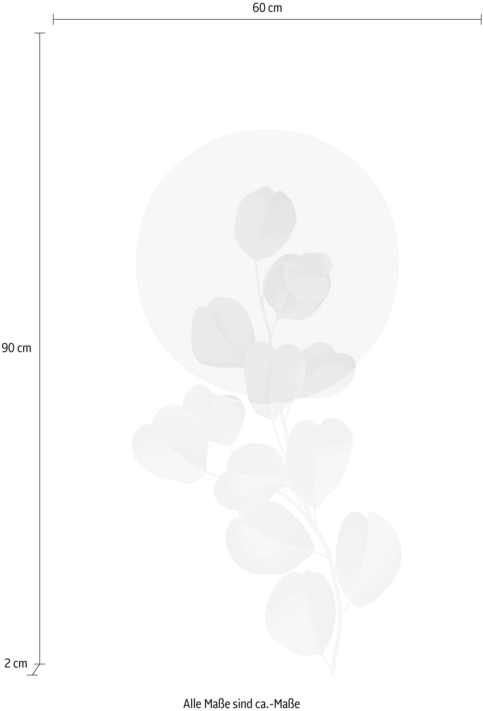 queence Artprint op linnen Blaadjes roze cirkel Premium canvasstof, handgemaakt in Duitsland