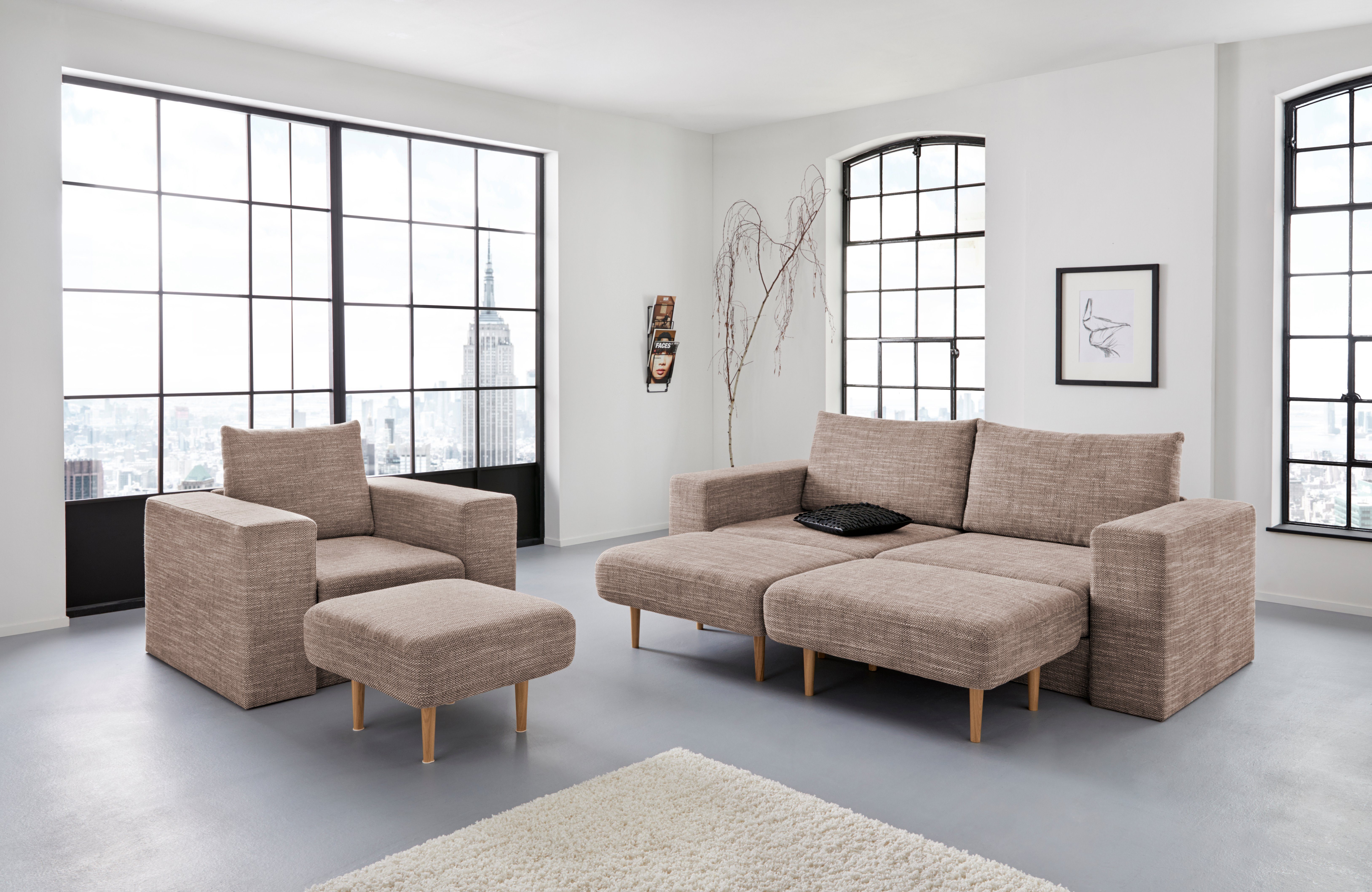 LOOKS BY WOLFGANG JOOP Fauteuil Looksv Aan te passen fauteuil: fauteuil wordt fauteuil met hocker