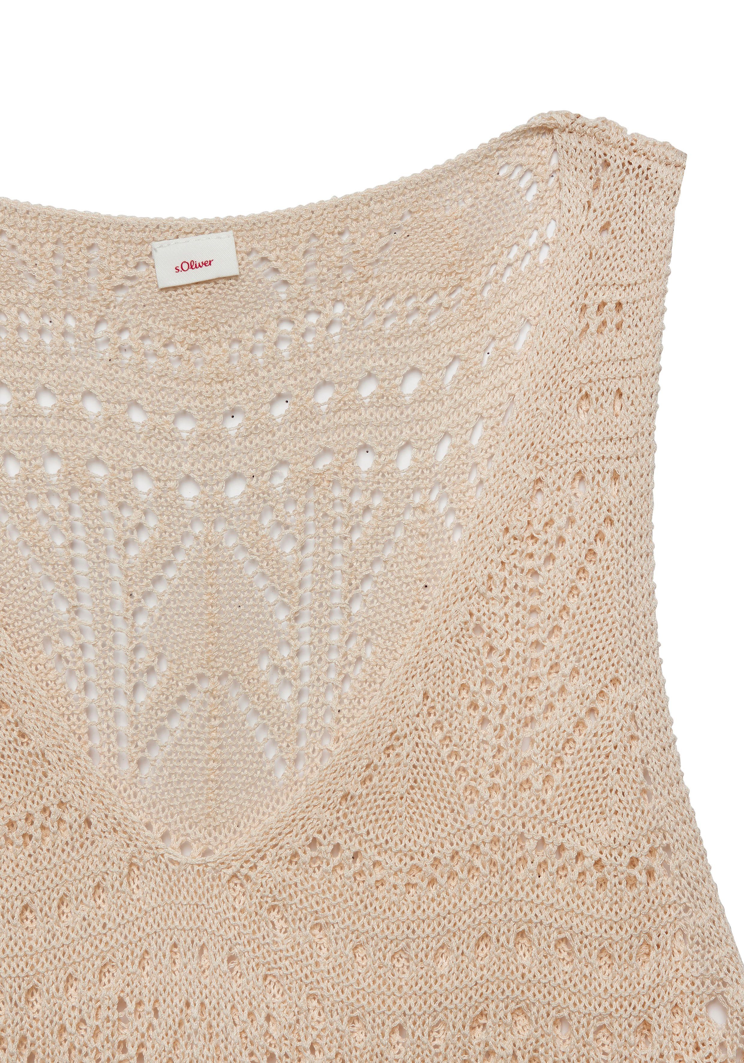 s.Oliver RED LABEL Beachwear Gebreide top met semi-transparant ajourpatroon strandtop met gaatjespatroon