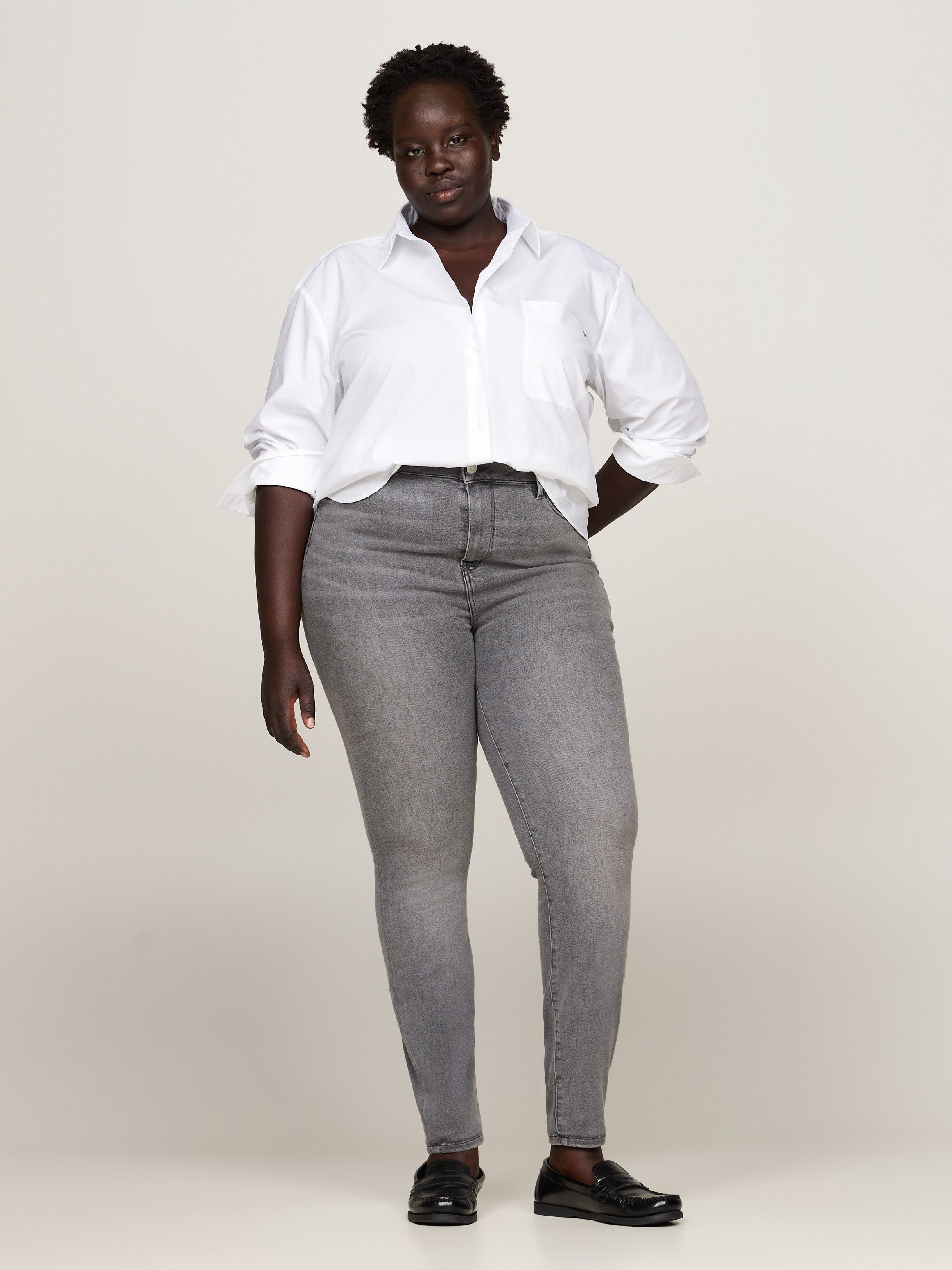 Tommy Hilfiger Curve Skinny fit jeans CRV HARLEM U SKINNY HW Grote maten in stoned washed look