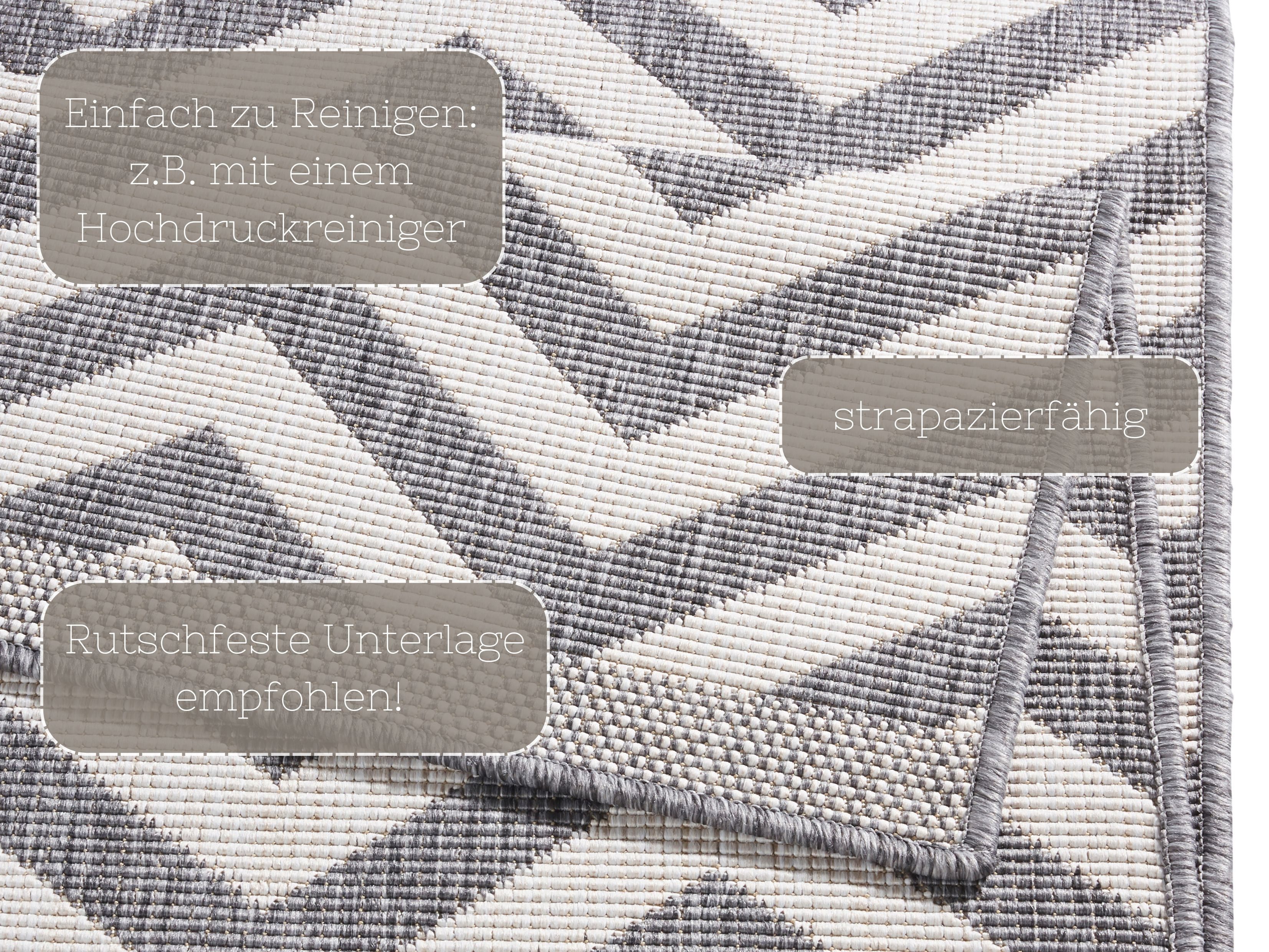 NORTHRUGS Vloerkleed Palma tweezijdig te gebruiken kleed Binnen- en buitengebruik, weerbestendig, balkon, loper, woonkamer, waterbestendig