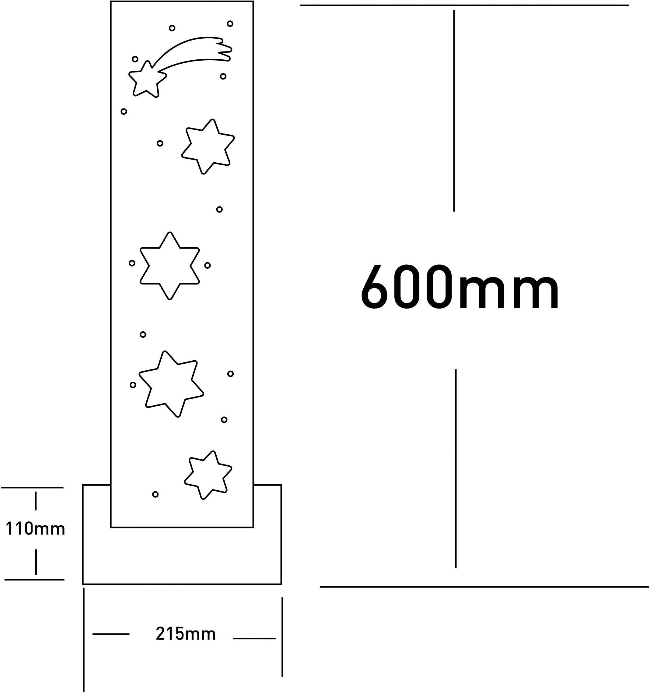 näve Decoratief ledobject Sterren, kerstdecoratie van hout Houten vloerlamp, hoogte ca. 60 cm, op batterijen (1 stuk)