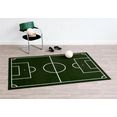 hanse home vloerkleed voor de kinderkamer voetbalplek voetbal, speeltapijt groen