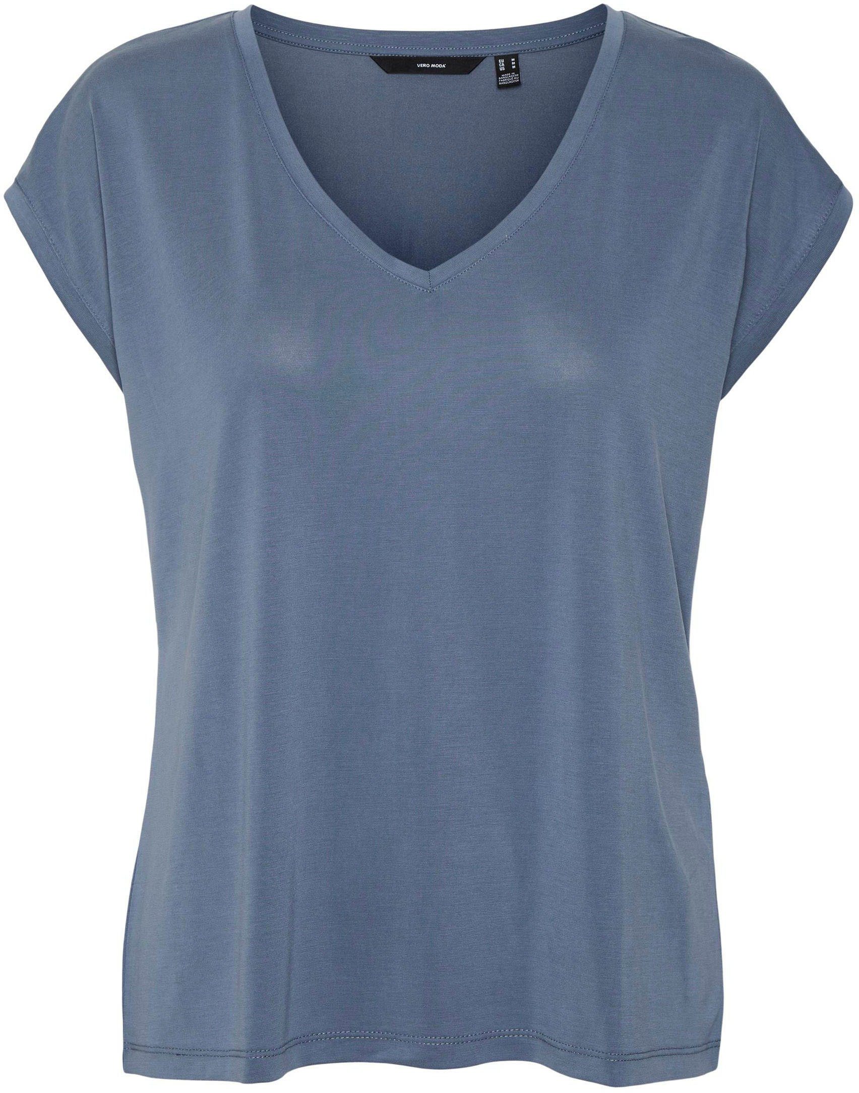 Vero Moda Shirt met V-hals VMFILLI SS V-NECK TEE GA NOOS in een materialenmix met tencel™ modal