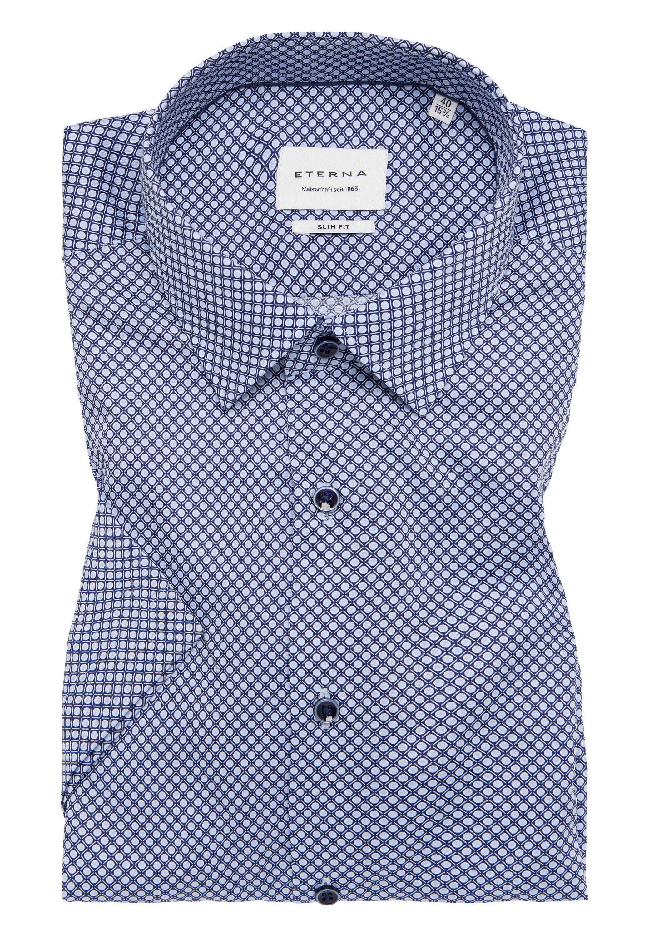 Eterna Overhemd met korte mouwen Slim fit NON IRON (strijkvrij)