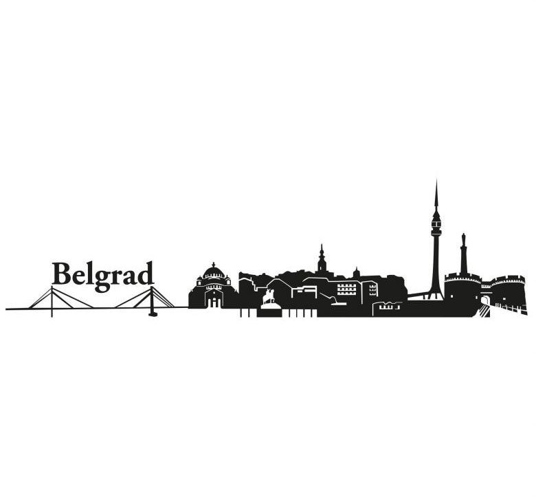 Wall-Art Wandfolie XXL stad skyline Belgrad 120 cm (1 stuk)