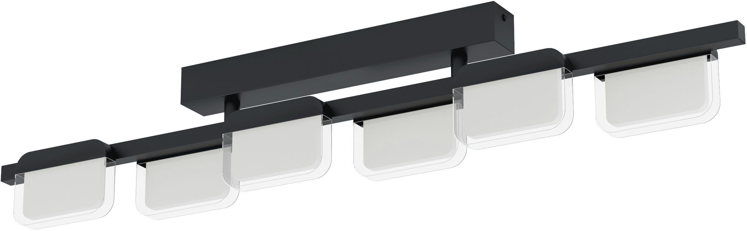 EGLO Plafondlamp ERVIDEL Plafondlamp in zwart van staal - 4,5W - warmwit (1 stuk) plafondlampen zwart