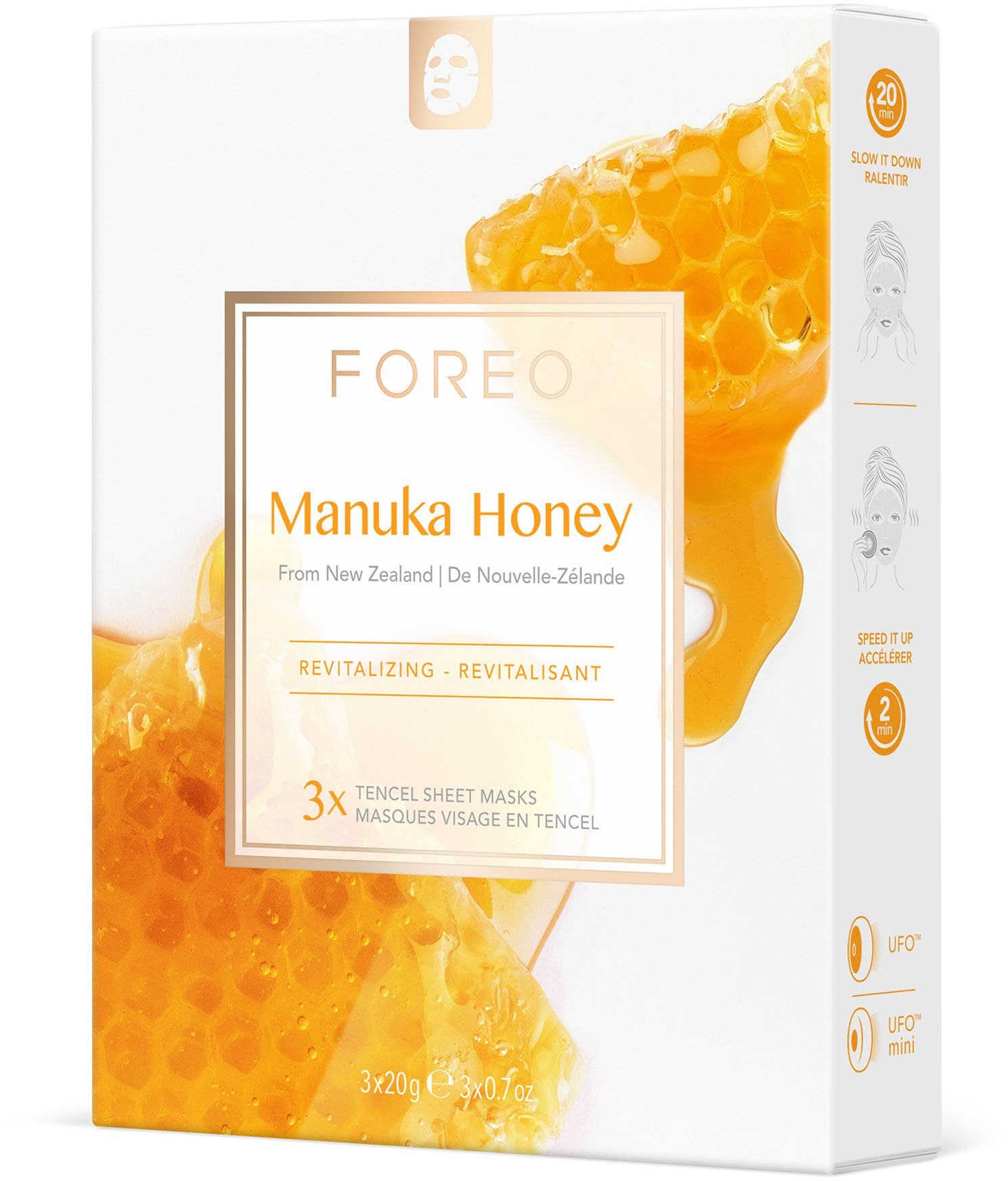 FOREO Gezichtsmasker Farm To Face Collection Sheet Masks Manuka Honey (3-delig)