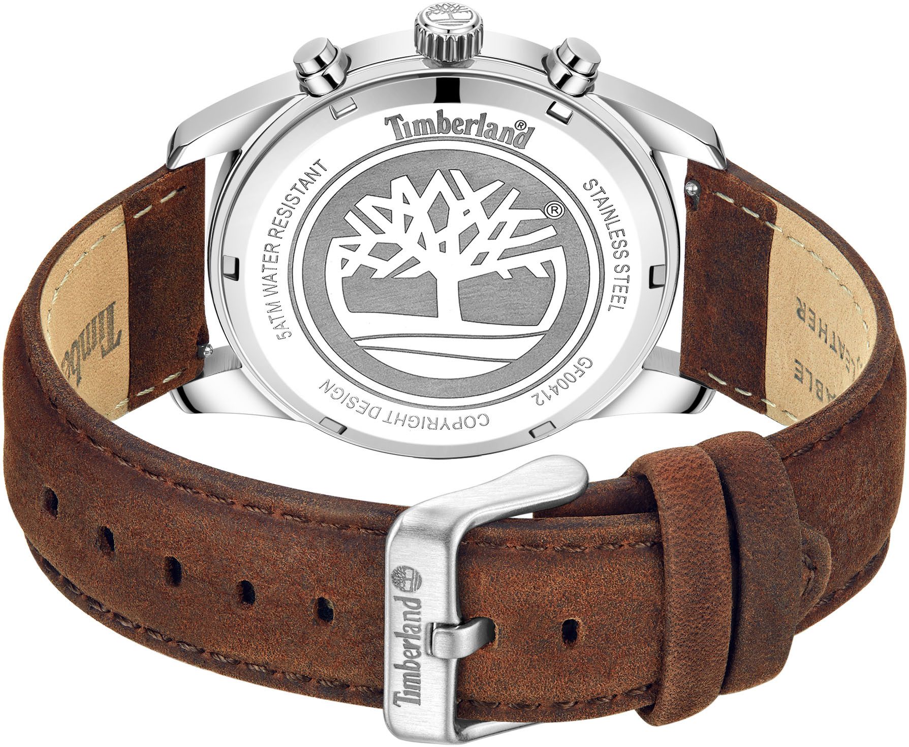 Timberland Chronograaf NORTHBRIDGE Quartzhorloge, horloge, herrenuur, leren band, stopwatchfunctie, datum