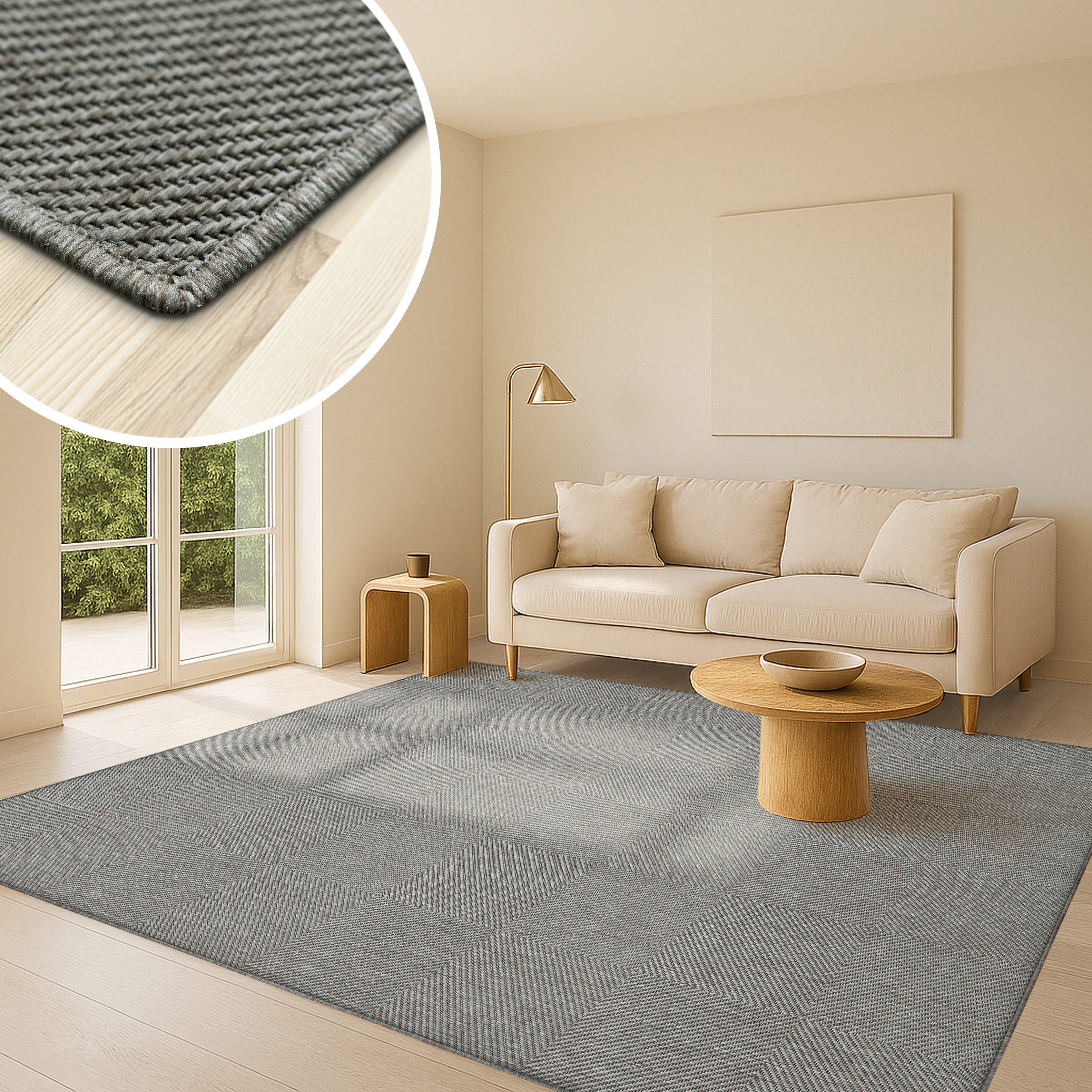 my home Vloerkleed Anna is ook als loper verkrijgbaar Geschikt voor binnen en buiten, sisal-look, weerbestendig & uv-bestendig