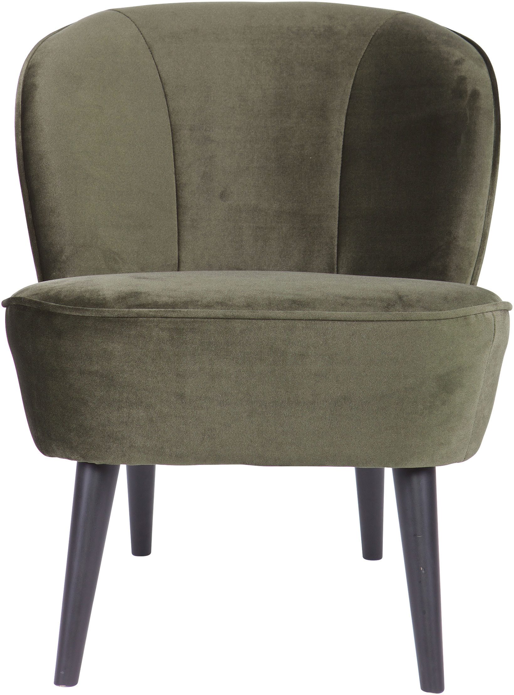 WOOOD Fauteuil Sara zacht gepolsterd, 4-poots frame, h 71 cm x b 59 cm fauteuils groen