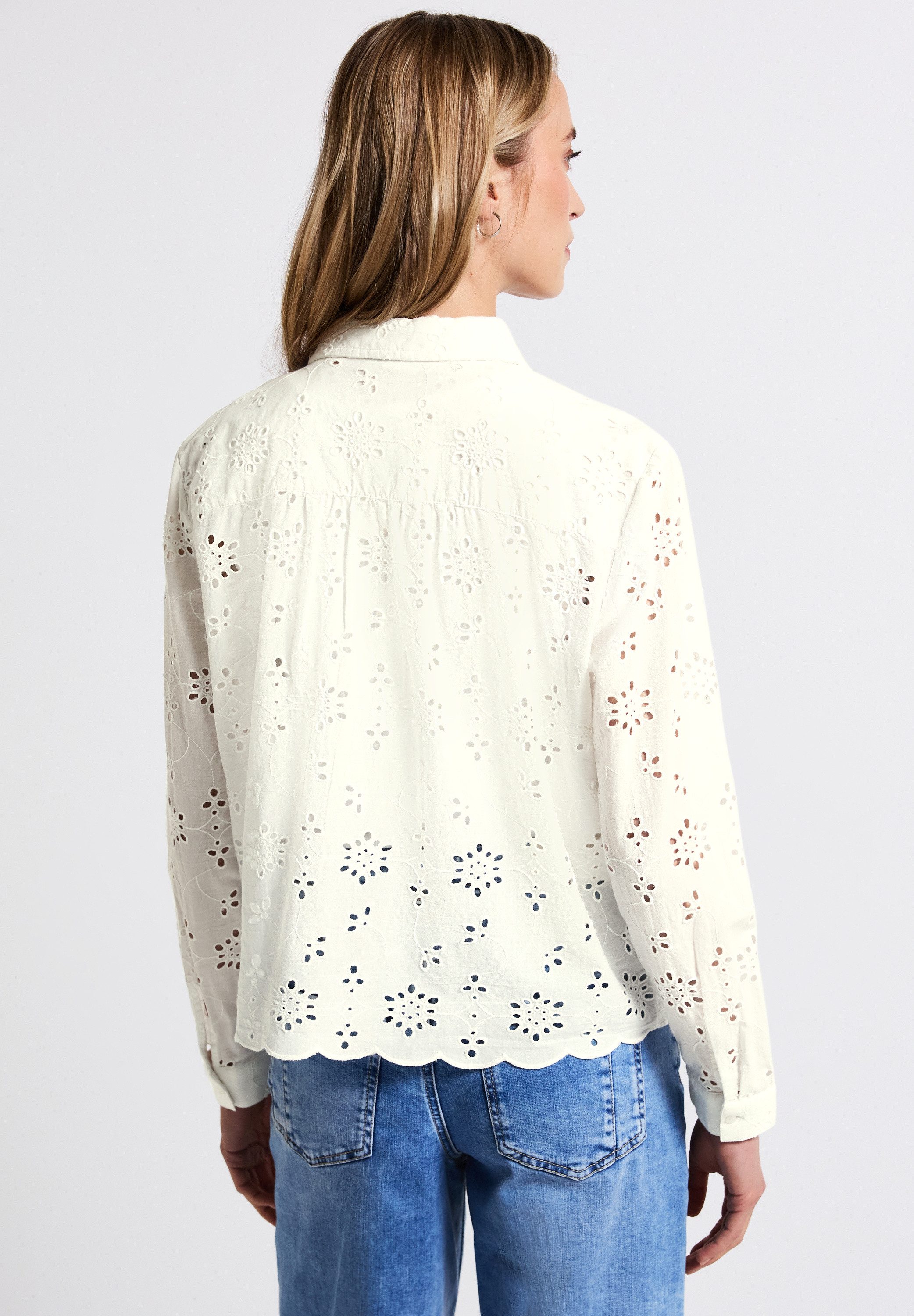 STREET ONE Overhemdblouse met broderie anglaise