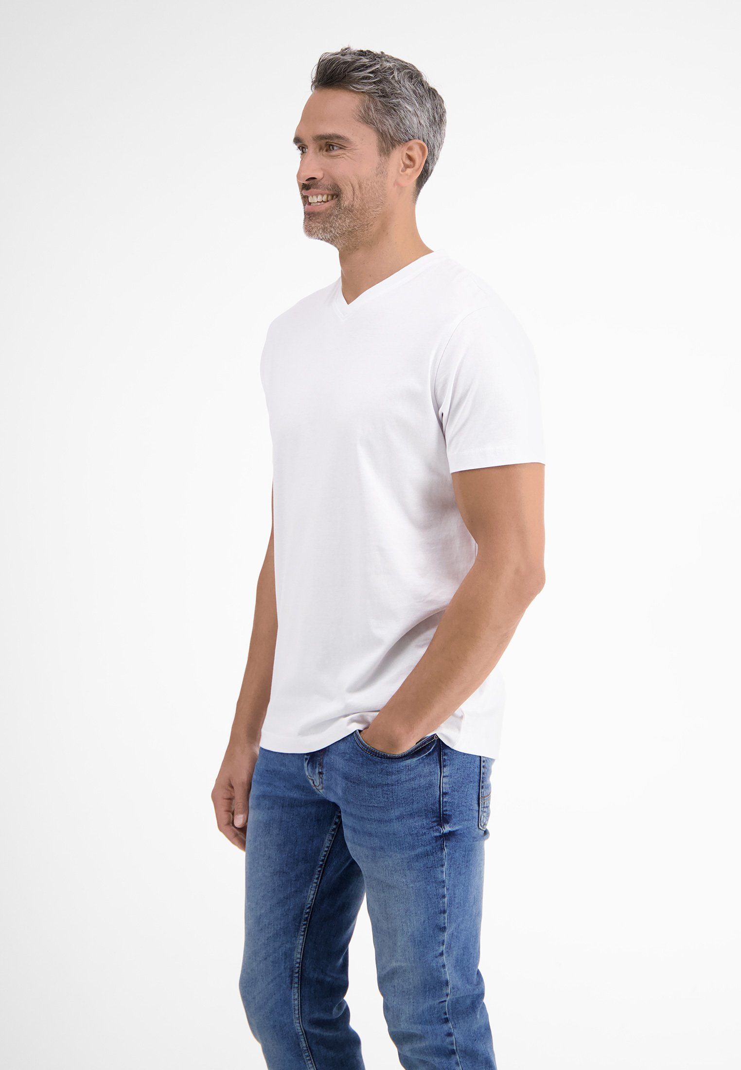 Lerros T-shirt LERROS dubbelpack T-shirt V-hals in premium katoenkwaliteit