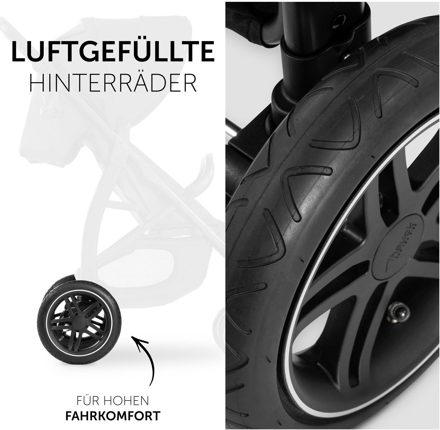 Hauck Kinder-buggy Rapid 4D Air, black met verlengbaar 3-zones zonnescherm