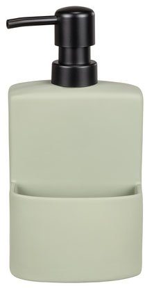 WENKO Dispenser voor afwasmiddel Model Festival van keramiek, soft-touch coating, met afwasponsvak, 380 ml
