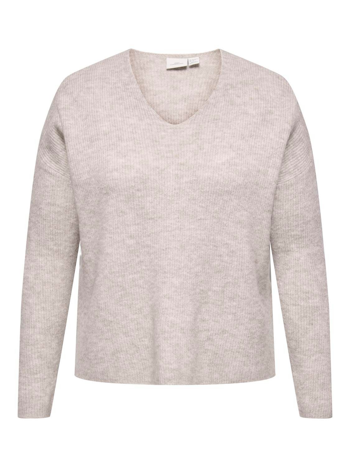 ONLY CARMAKOMA Gebreide trui CARCAMILLA V-NECK L/S PULLOVER KNT NOOS