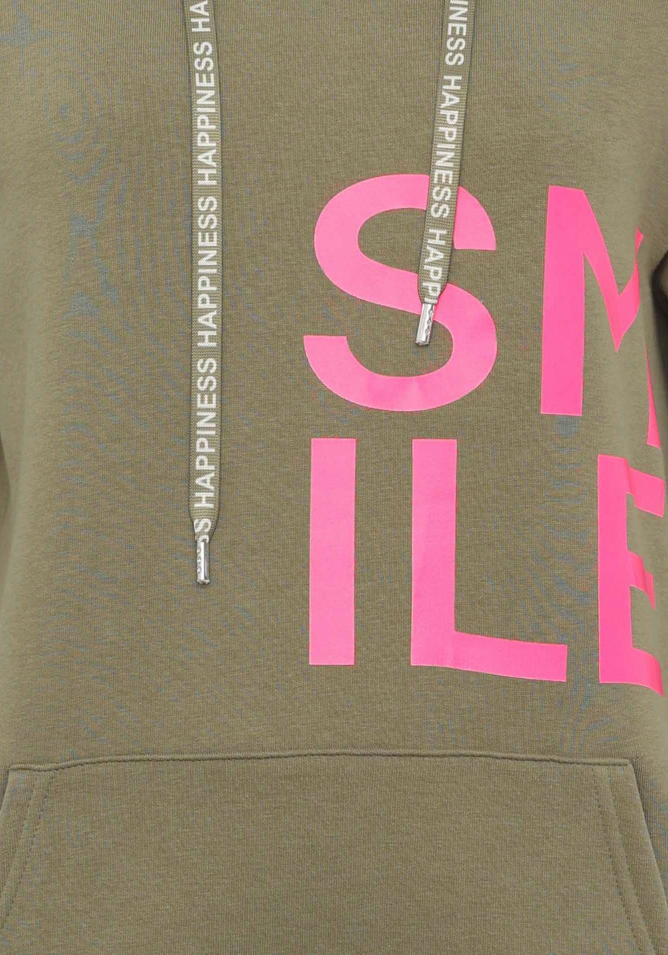 Zwillingsherz Hoodie Alissa met smile-print