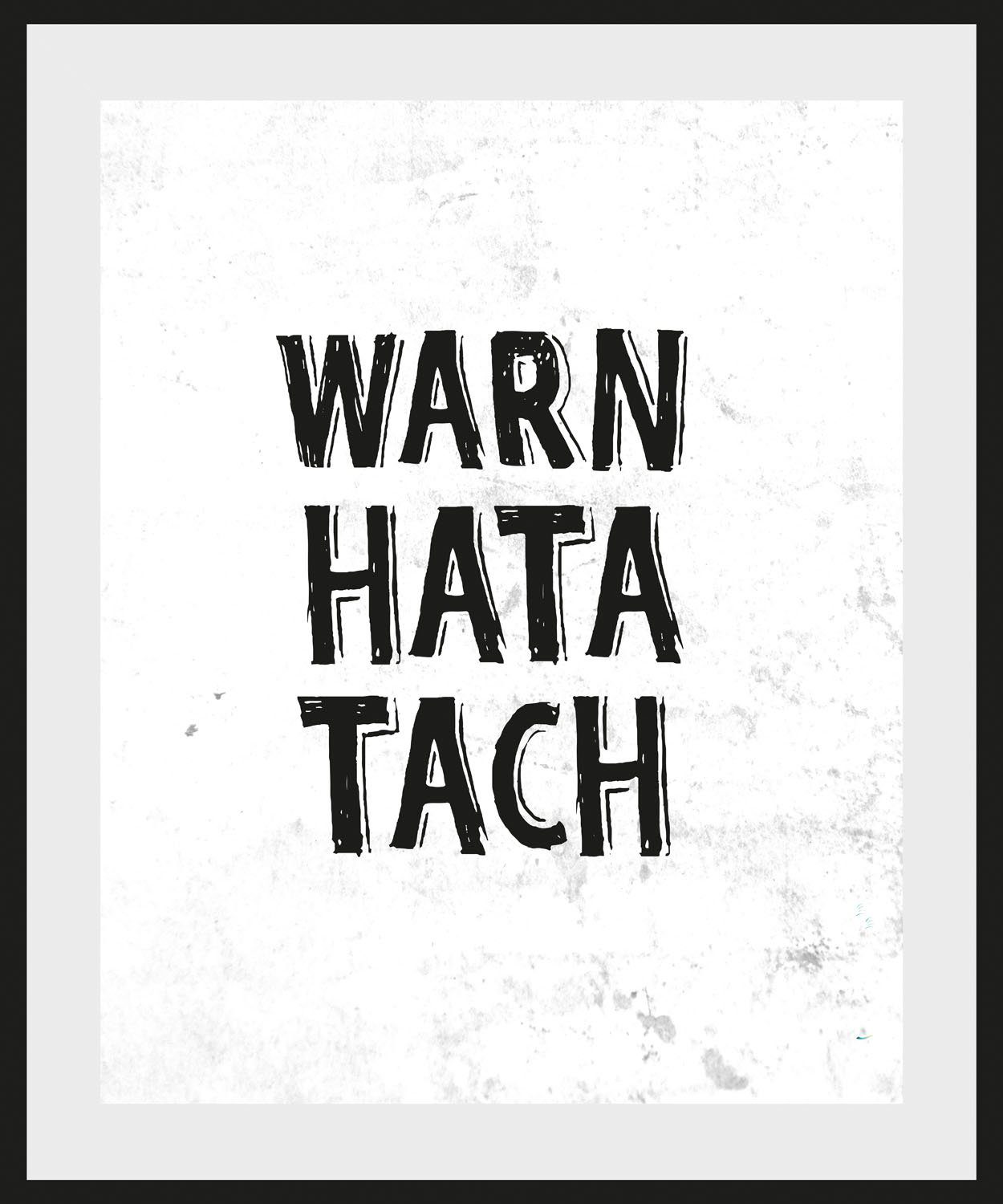 queence Wanddecoratie WARN HATA TACH HD premium posterdruk incl. houten lijst (1 stuk)