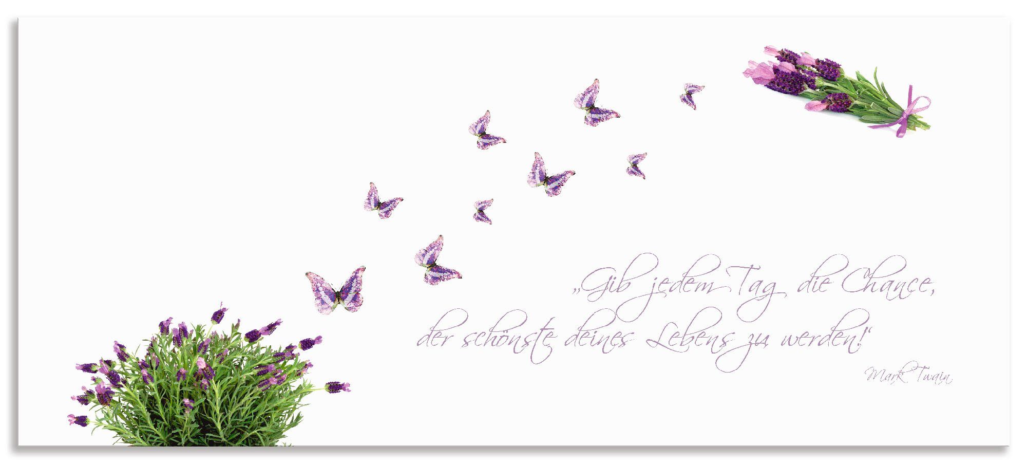 Artland Keukenwand Paars Vlinders op lavendel zelfklevend in vele maten - spatscherm keuken achter kookplaat en spoelbak als wandbescherming tegen vet, water en vuil - achterwand,