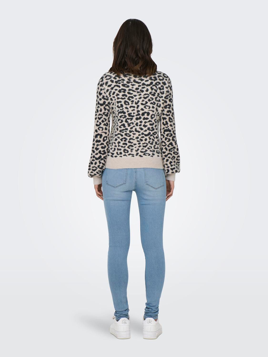 JDY Gebreide trui JDYLORRAINE ANIMAL L/S PULLOVER KNT NOOS