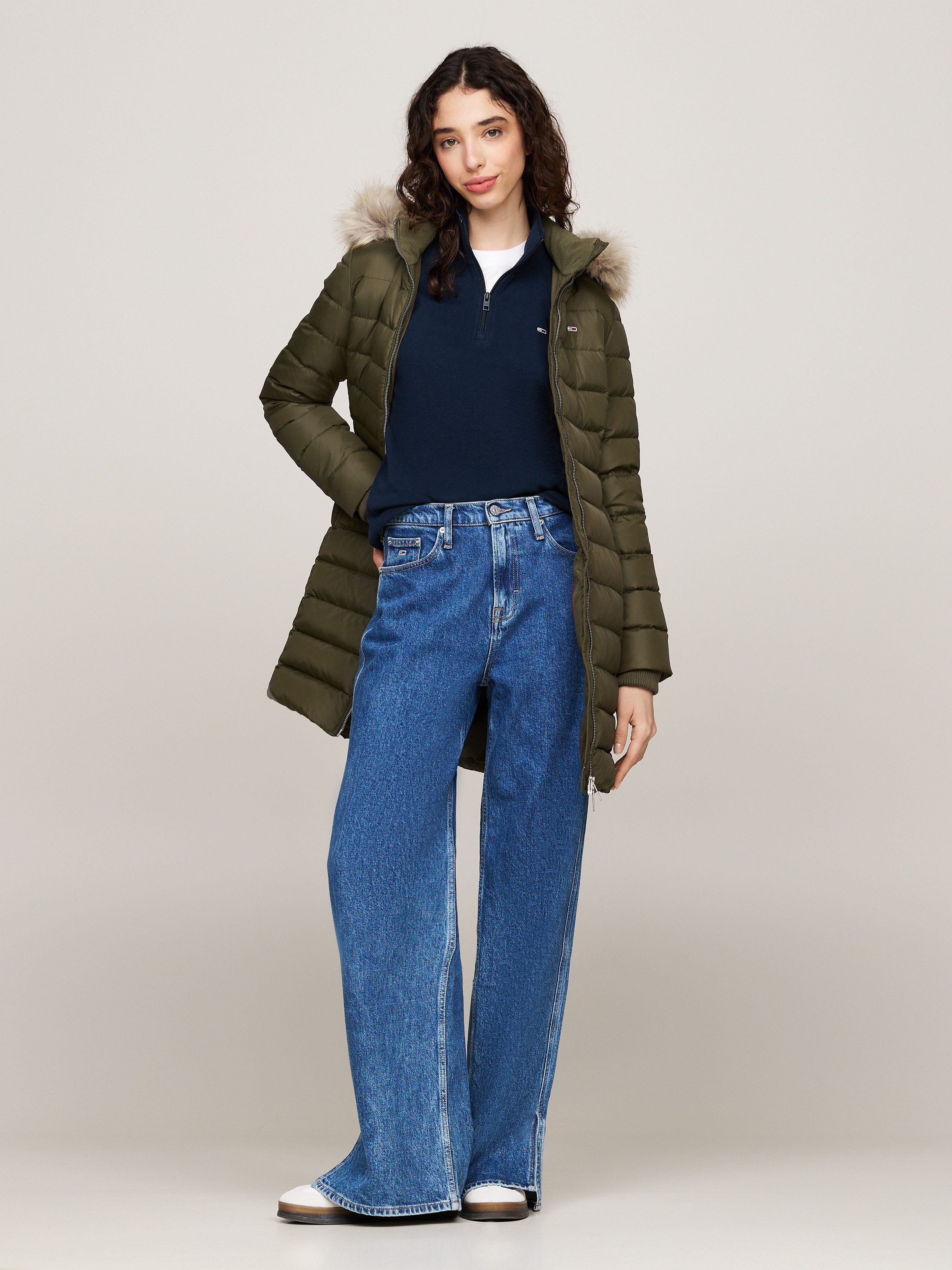 TOMMY JEANS Gewatteerde jas TJW ESSENTIAL HOODED DOWN COAT