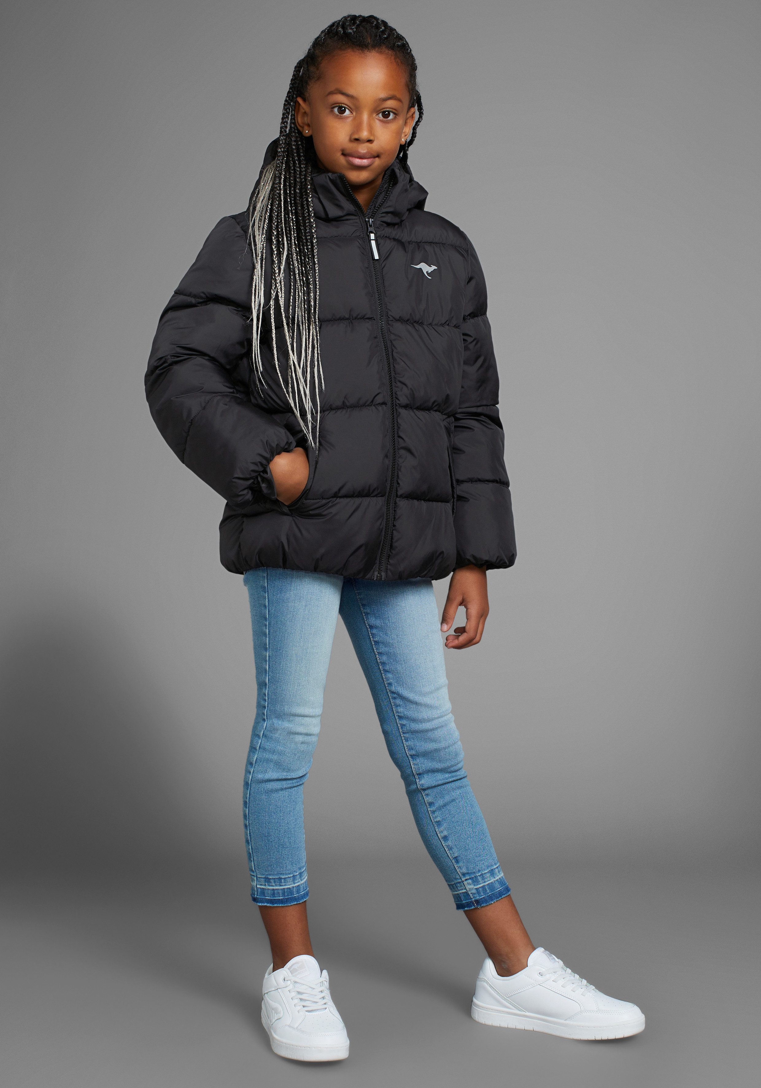 KangaROOS Winterjack Outdoor gewatteerde jas voor meisjes Gewatteerde jack met reflecterende details