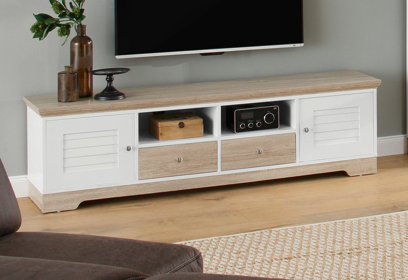 Home affaire Tv-meubel Ramon Kast met mooie metalen grepen en jaloeziedeuren