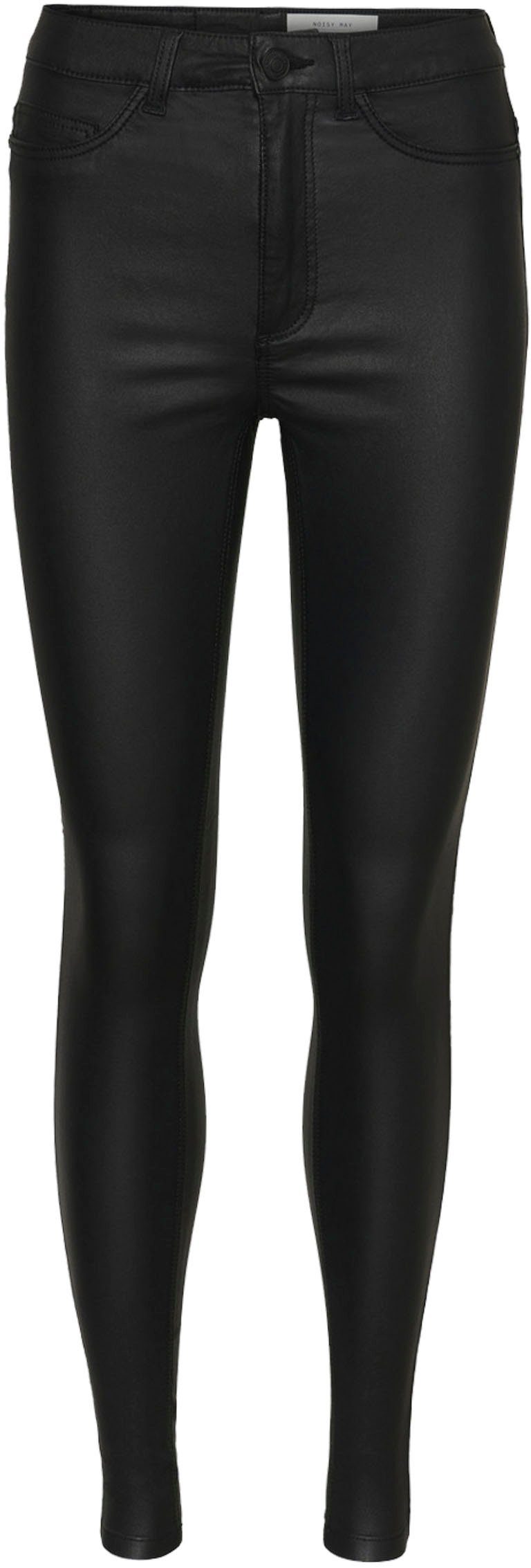 Noisy may Imitatieleren broek NMCALLIE HW SKINNY COATED PANTS NOOS