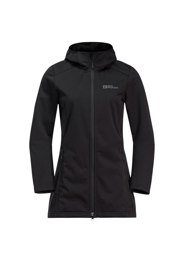 Jack Wolfskin Softshell-jas WINDHAIN COAT W kleding maat XXL (48) zwart